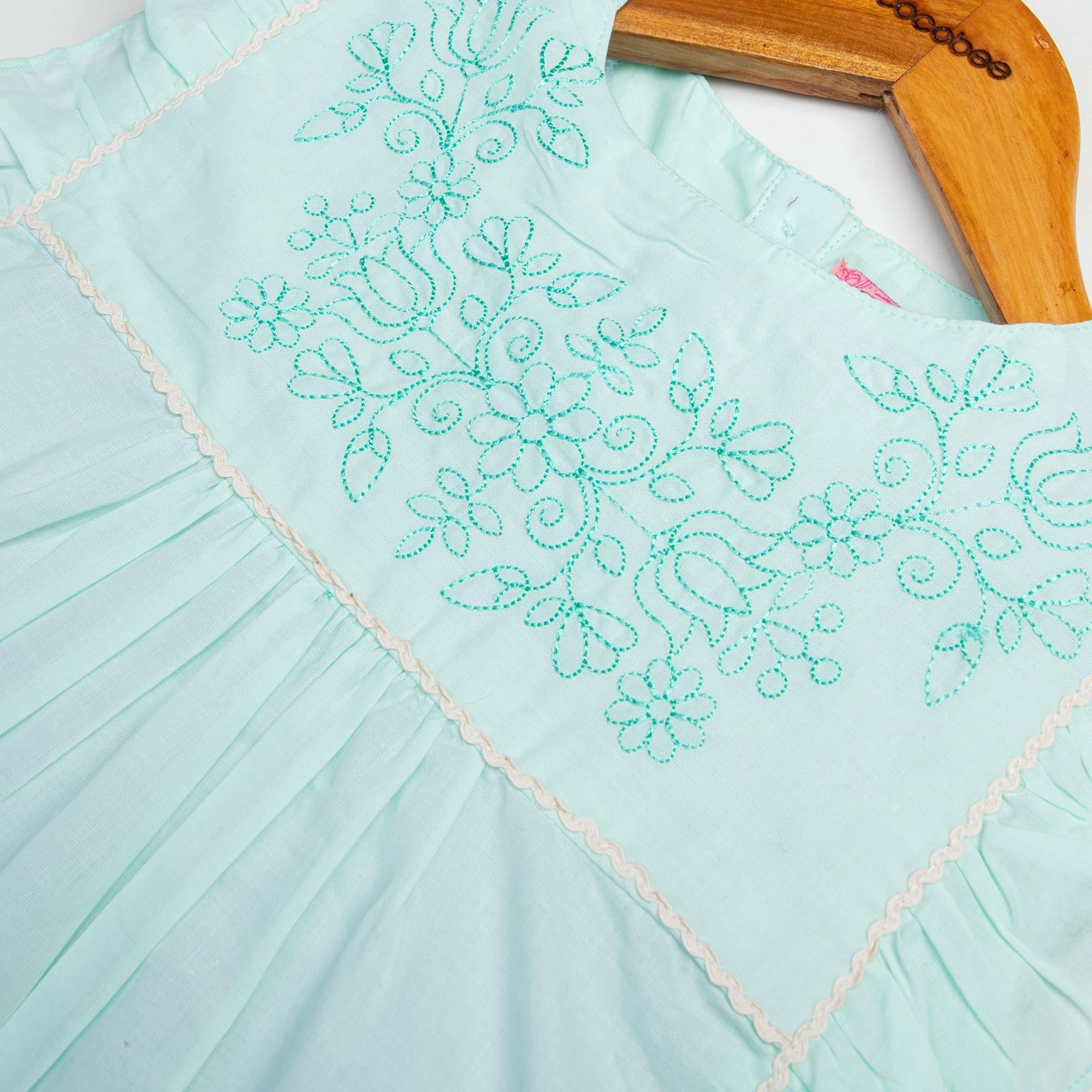 Mint Blue Embroidered Top - Image 2