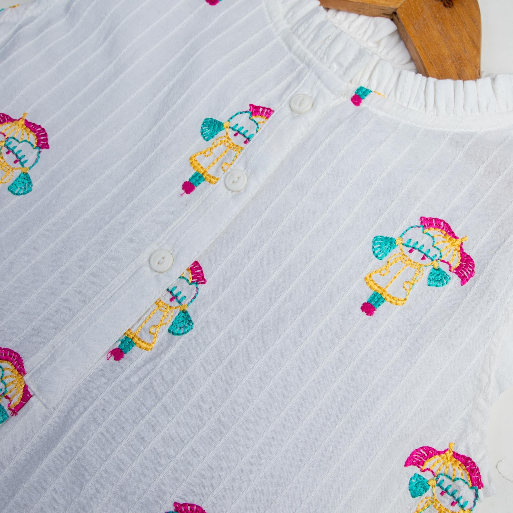 Natural White Embroidered Top - Image 2