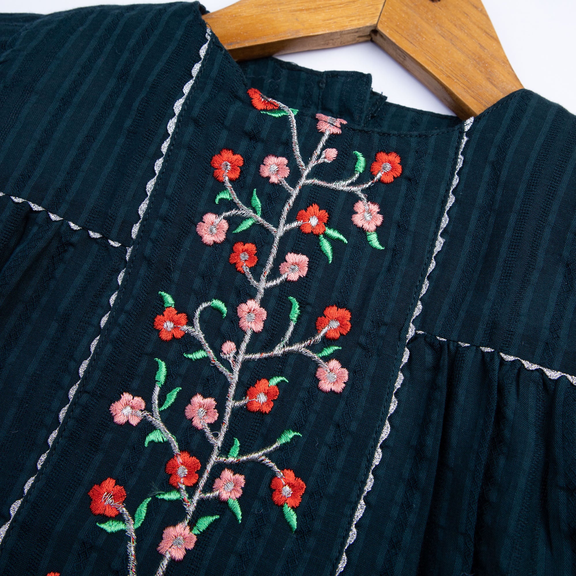 Chicly Green Embroidered Top - Image 2