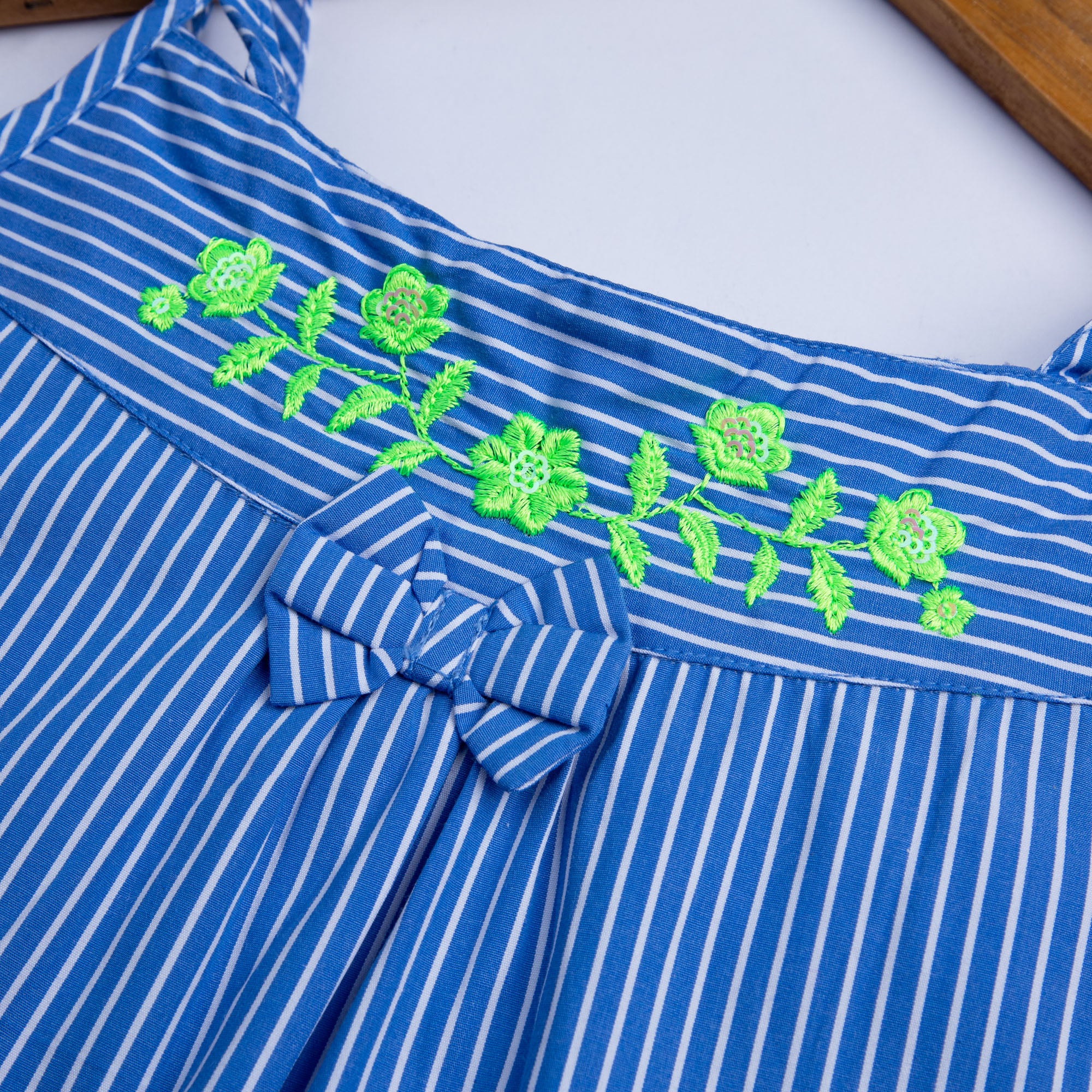Striper Blue Embroidered Top - Image 2