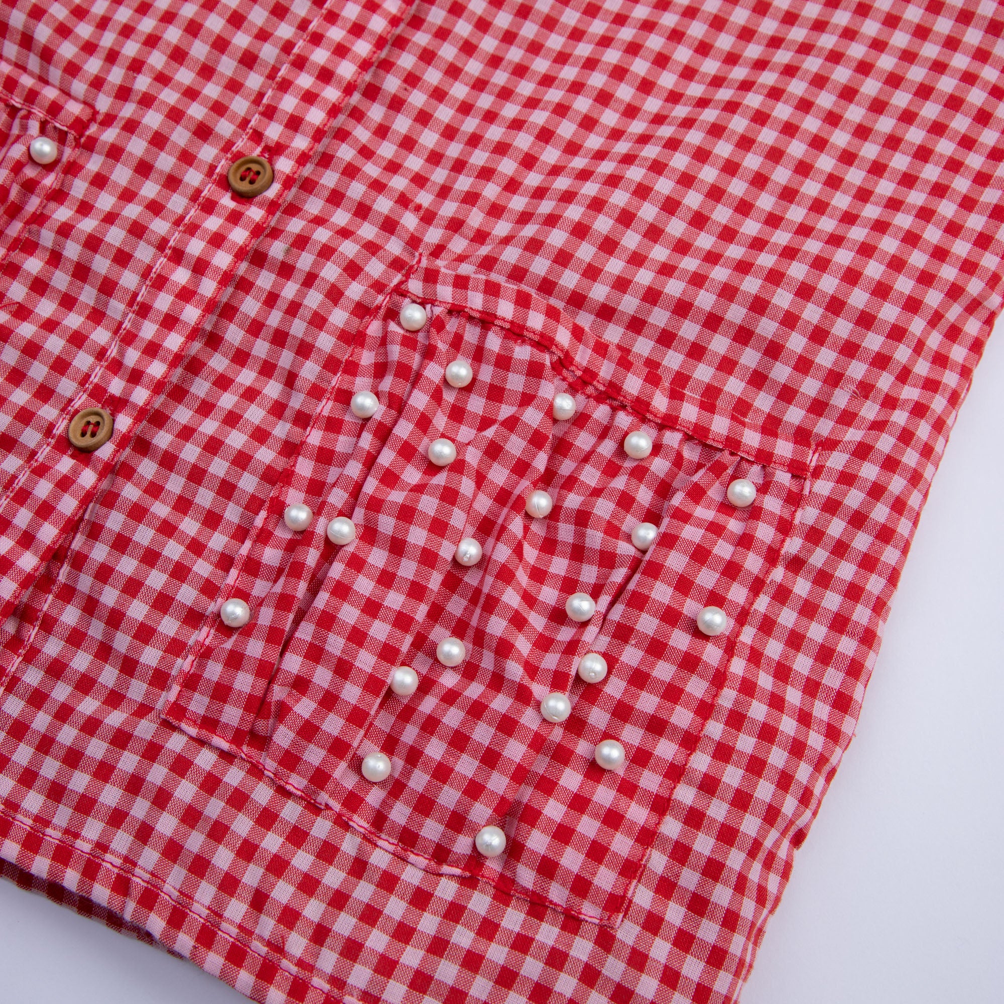 Red Checkered Top with Embellishment - Image 2