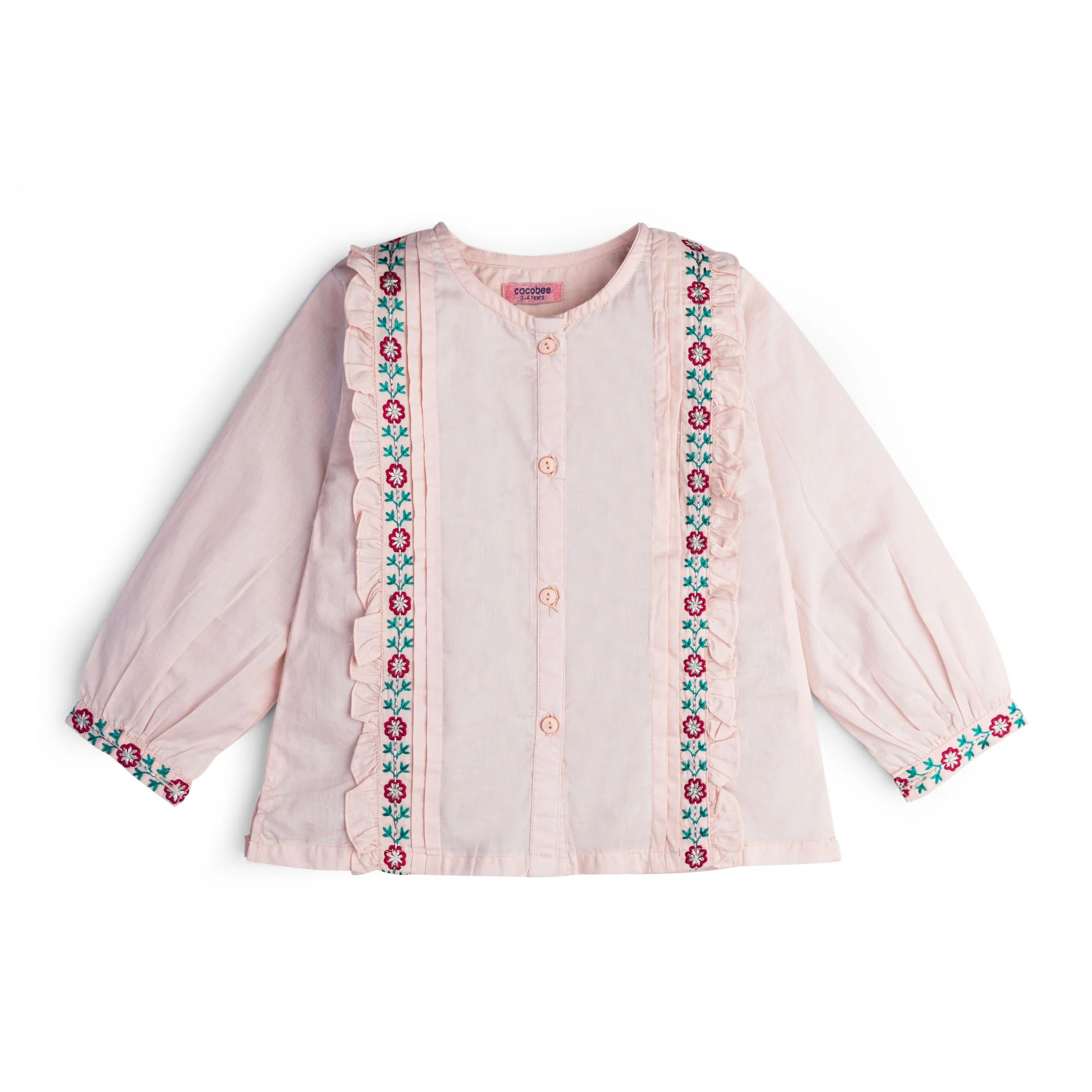 Peach Spiff Embroidered Top