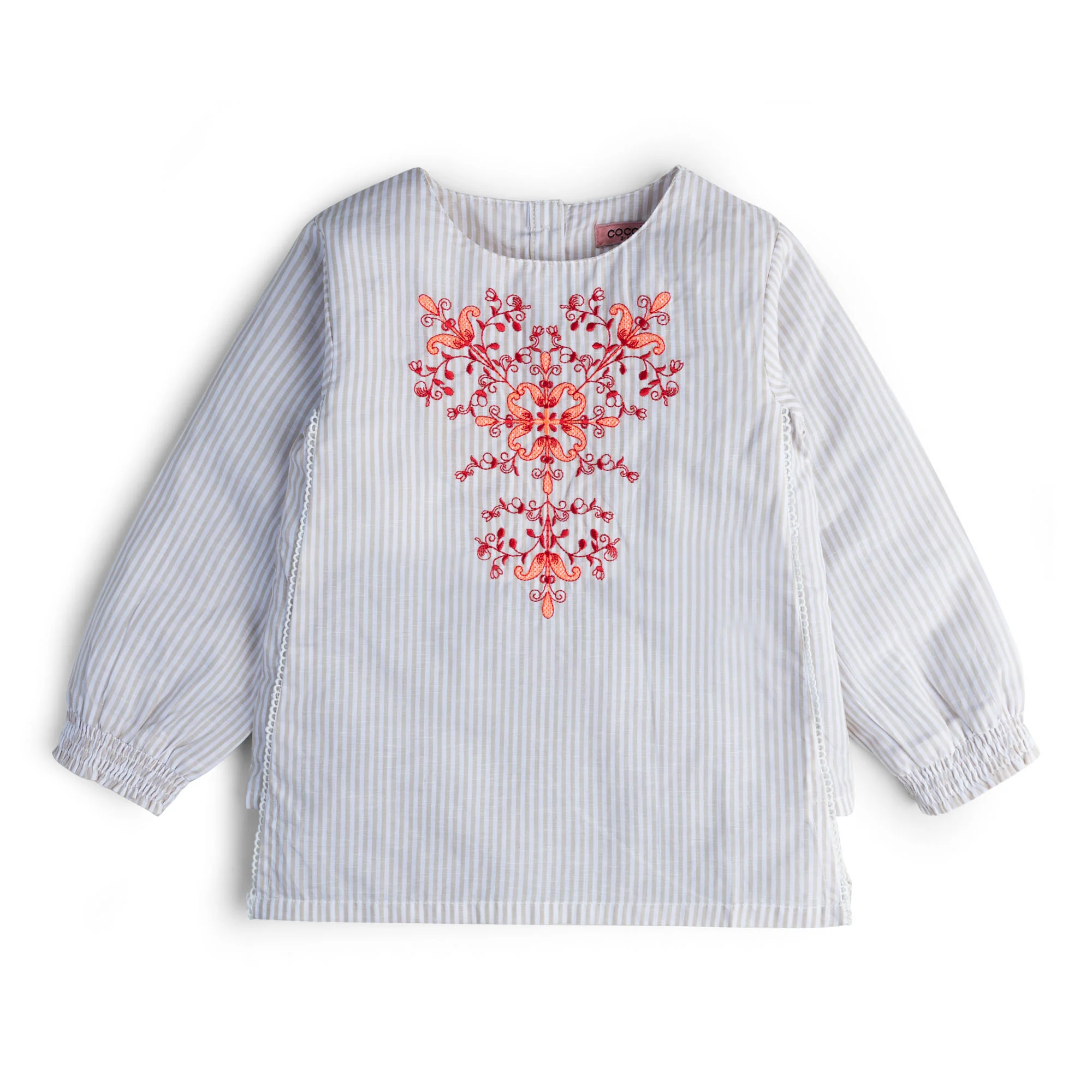 Embroidered Stripe Top