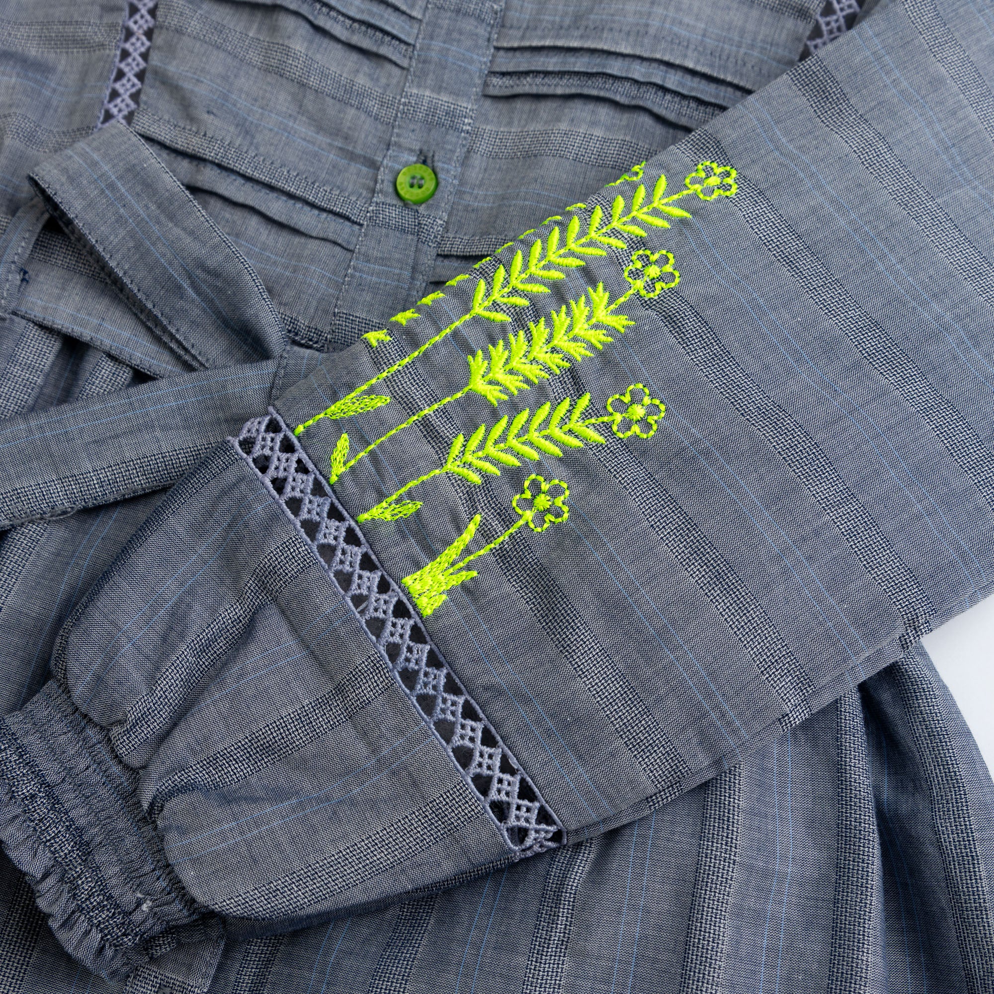 Charcoal Grey Embroidered Top - Image 2