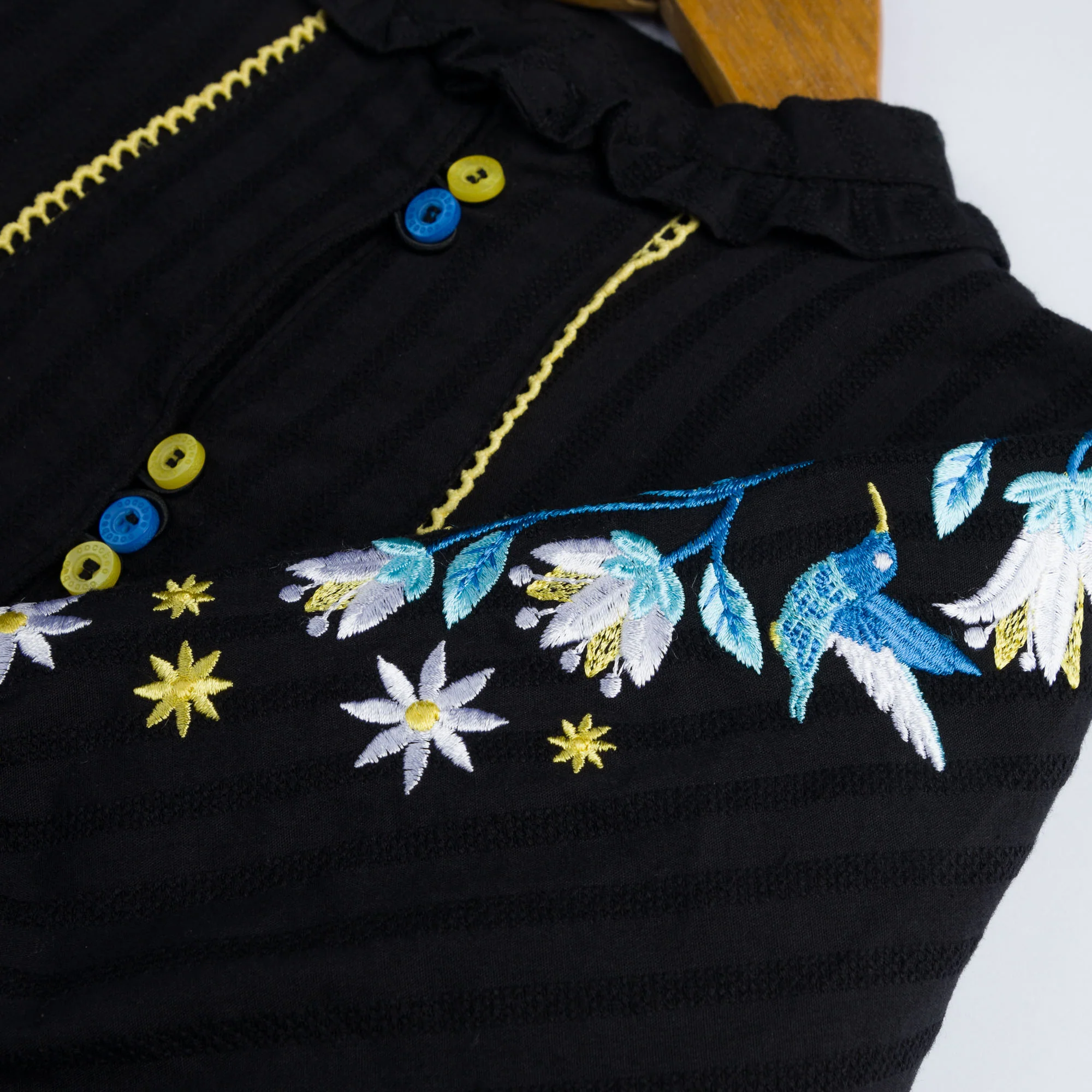 Embroidered Black Winter Top - Image 2