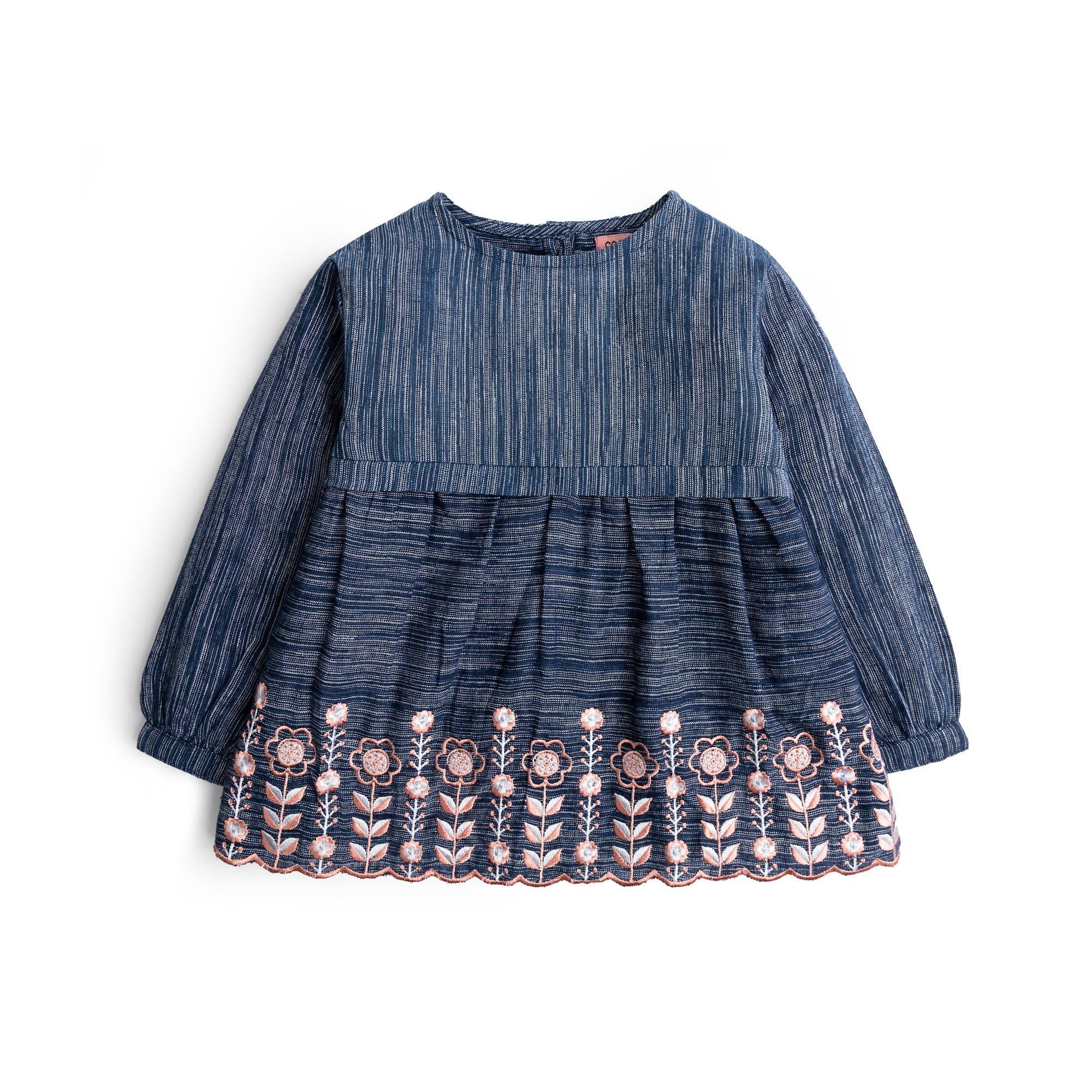 Texturing Blue Embroidered Top