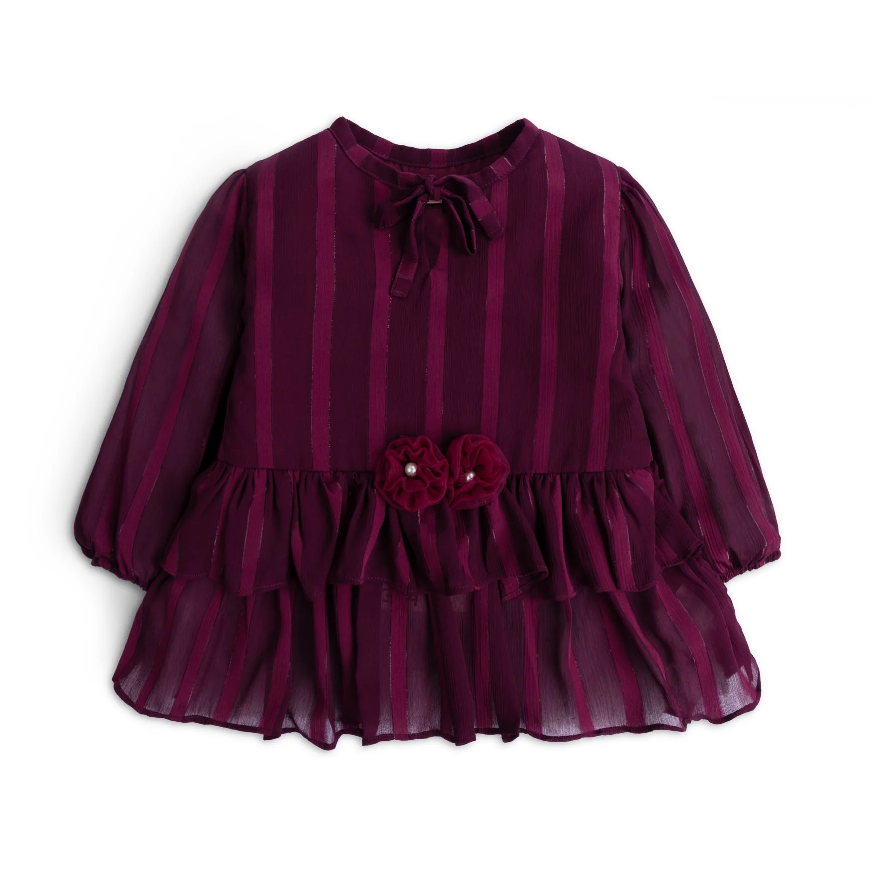 Stripping Purple Frilled Frock