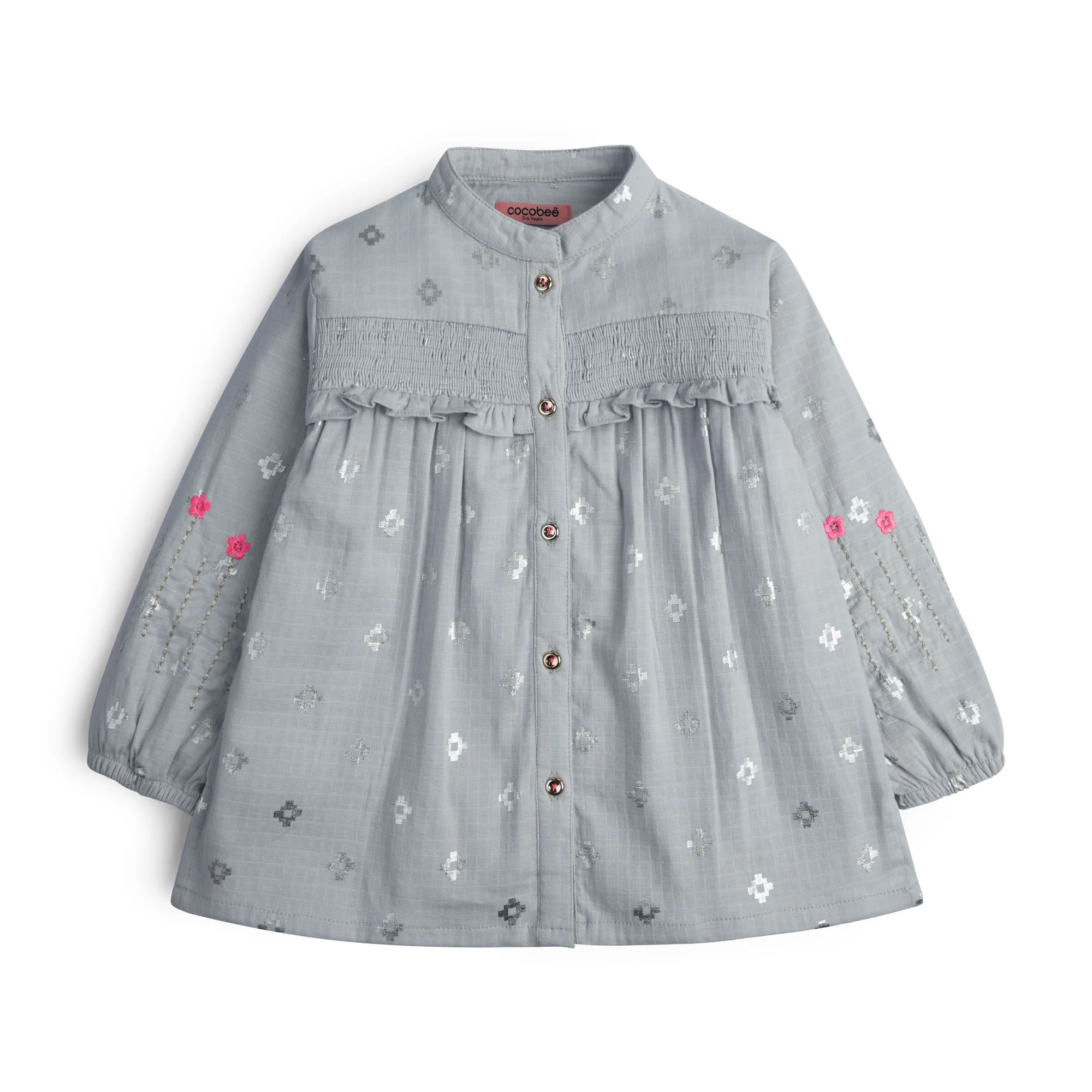 Baby Grey Embroidered Top