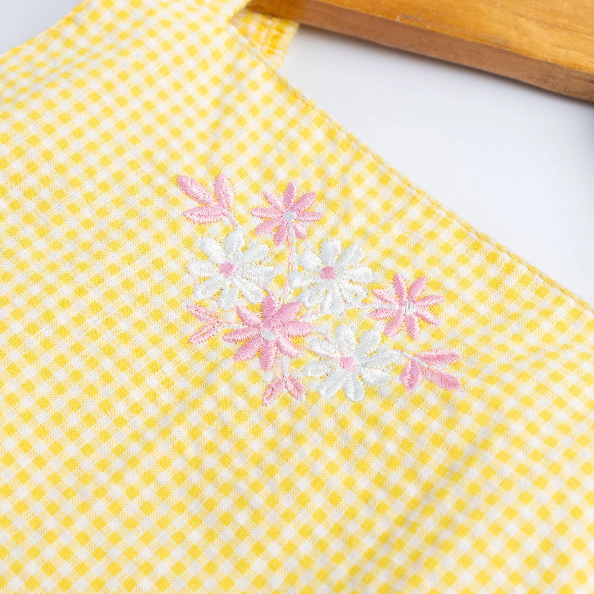 Yellow Check Embroidered Top - Image 2