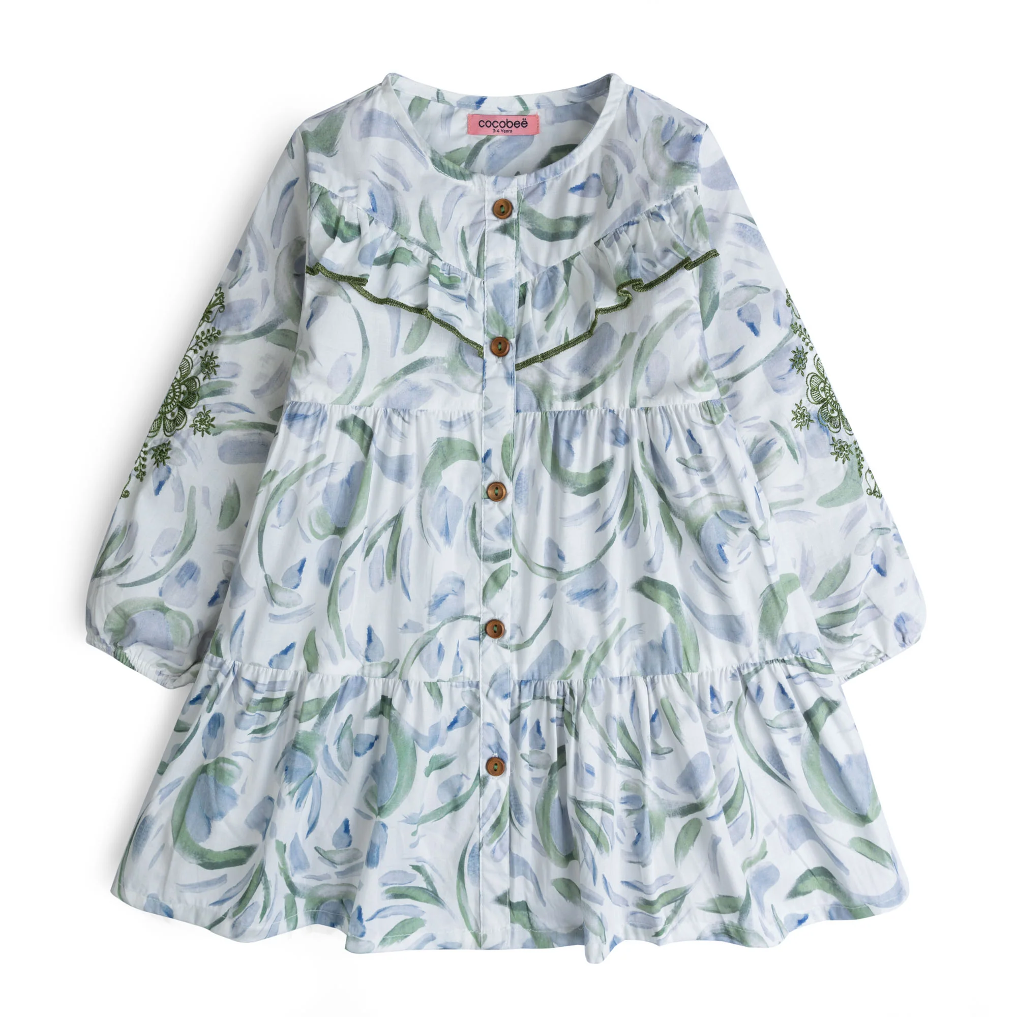 Printed Frill Tiered Top