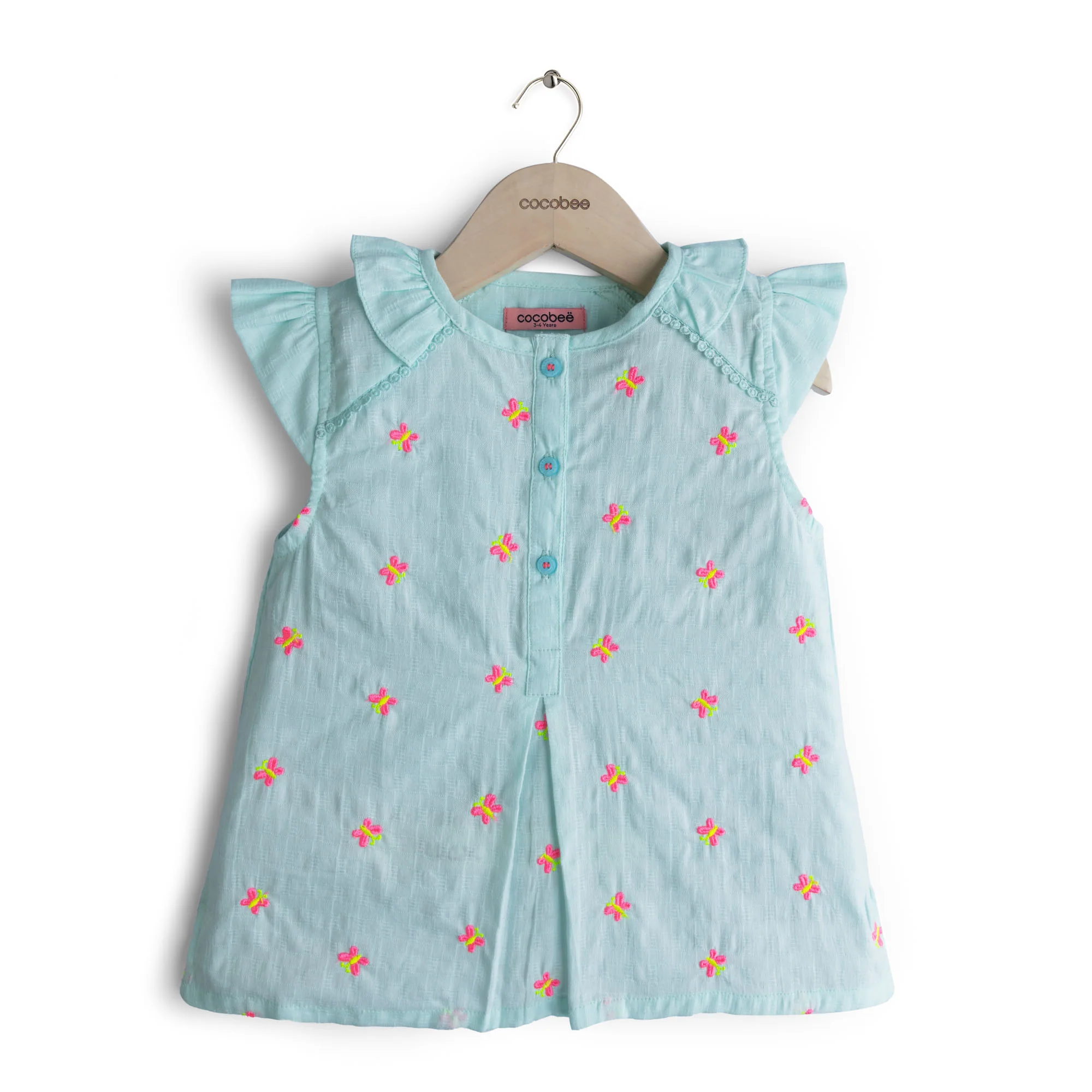 Mint Embroidered Top