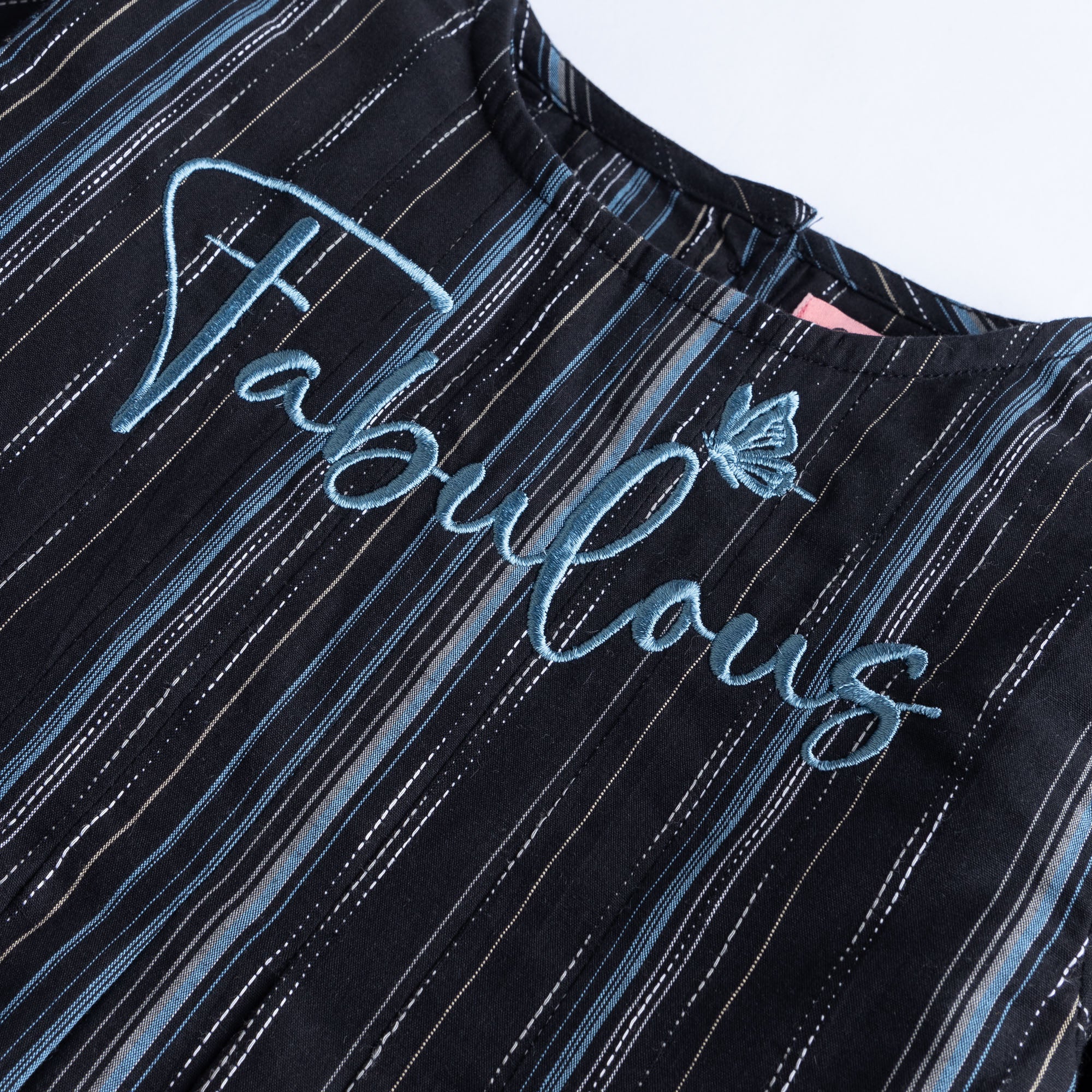 Flared Black Embroidered Top - Image 2