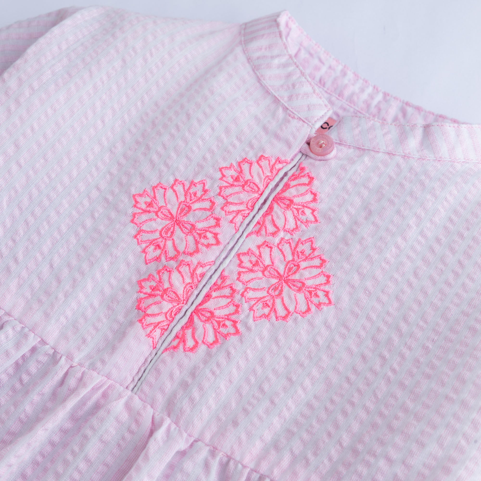 Striping Pink Embroidered Top - Image 2