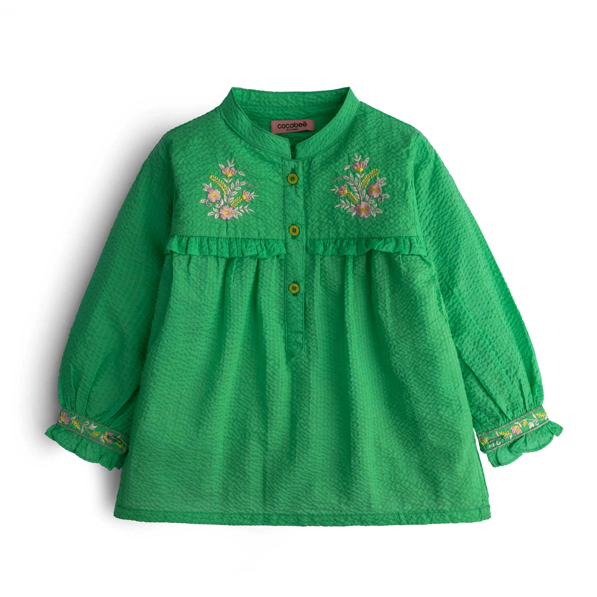 Frilly Green Embroidered top