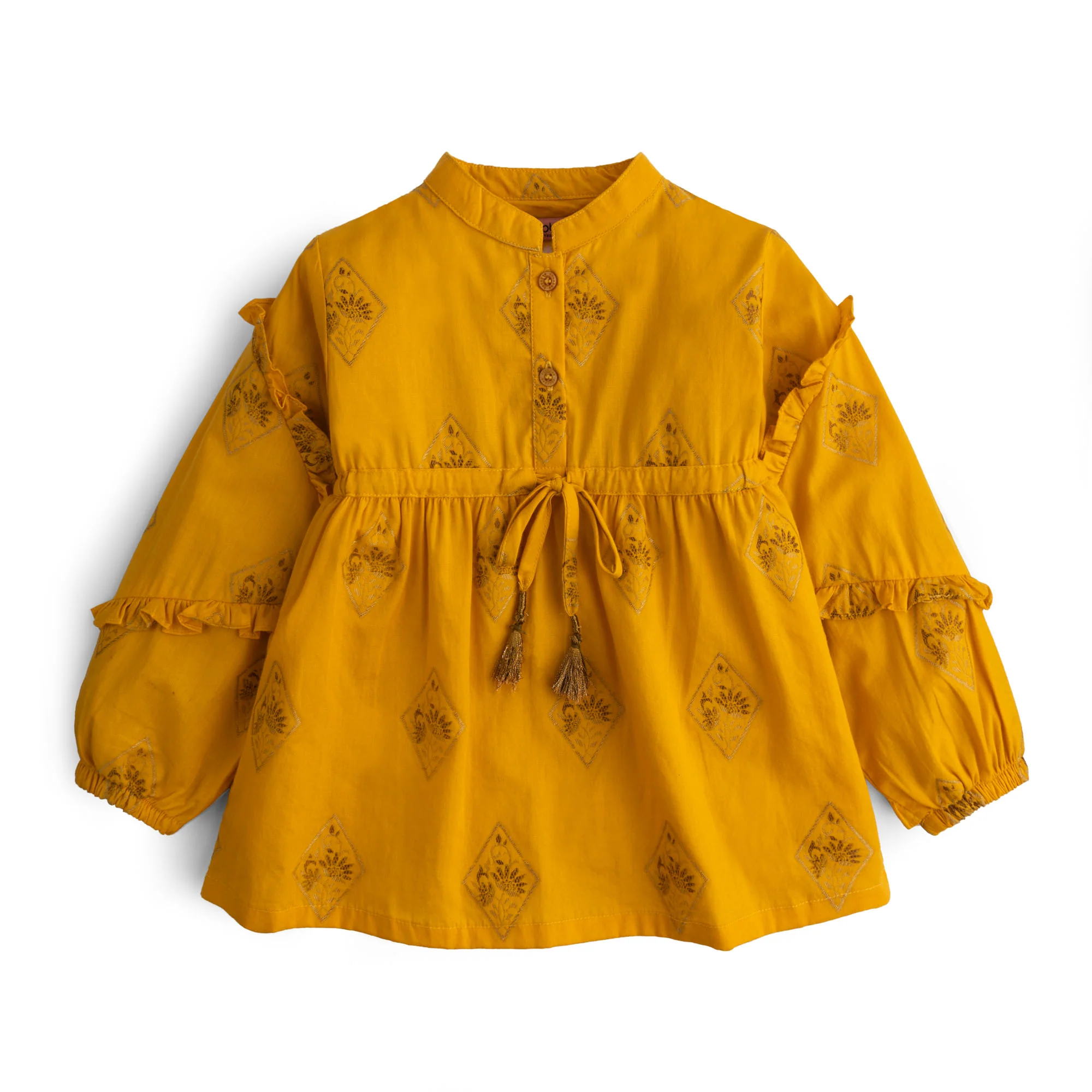 Mustard Flare Band Top