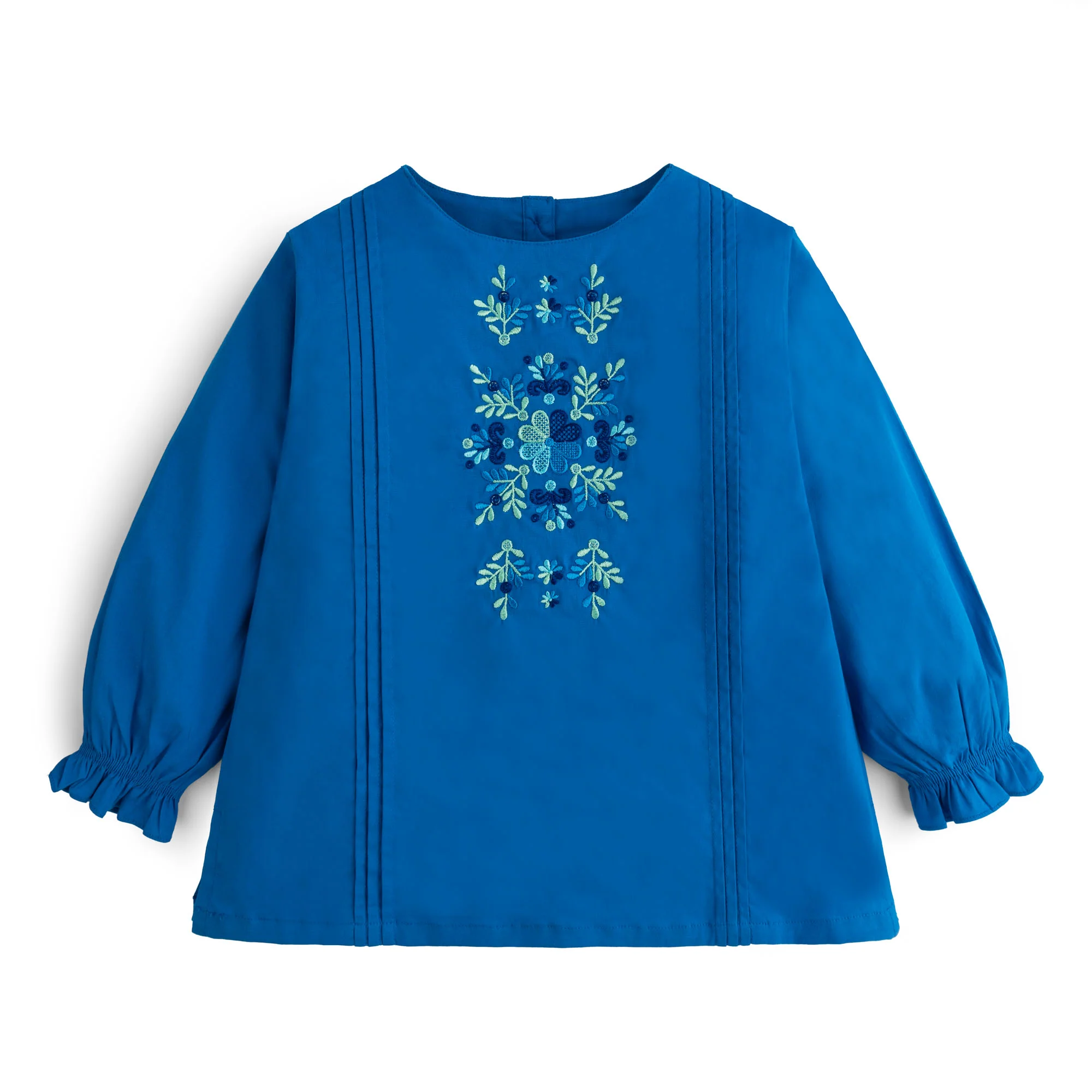 Electric Blue Embroidered Top