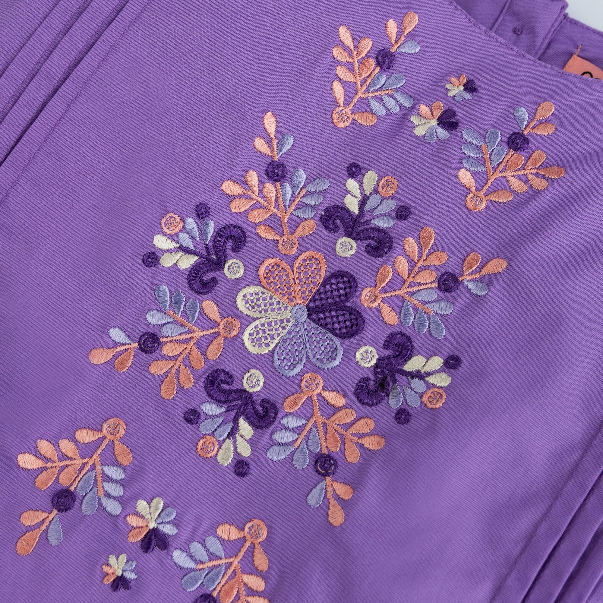 Purple Pleat Embroidered Top - Image 2