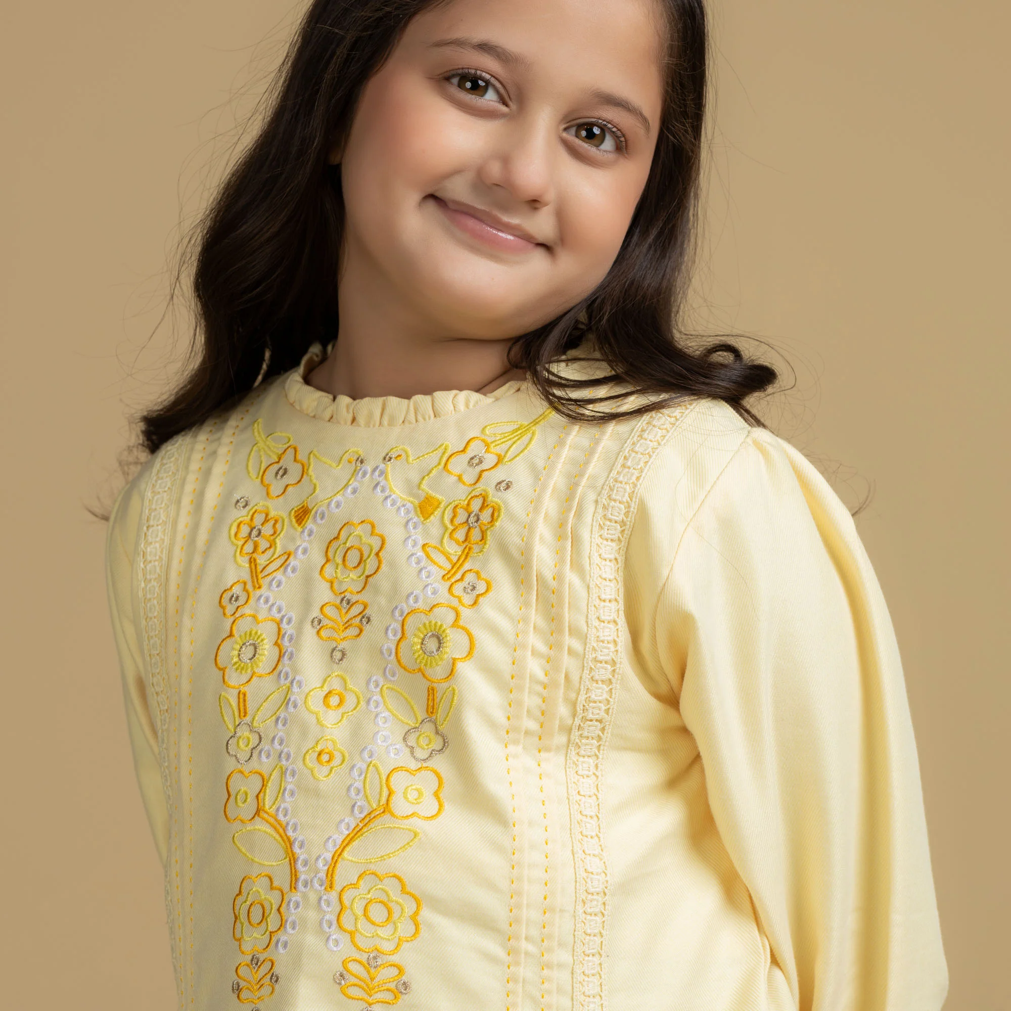 Embroidered Pale Yellow Top - Image 2