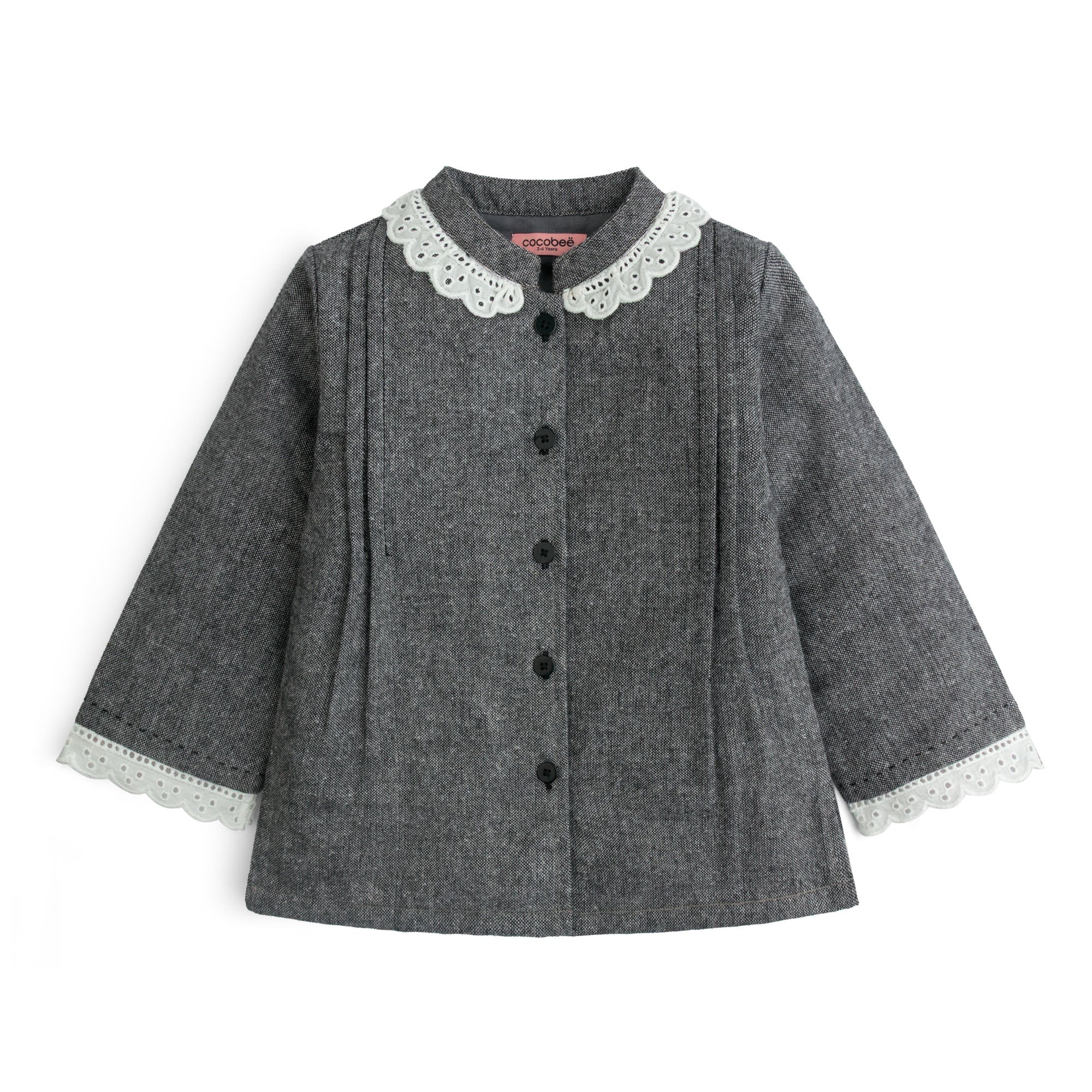 Vintage Grey Pleated Top