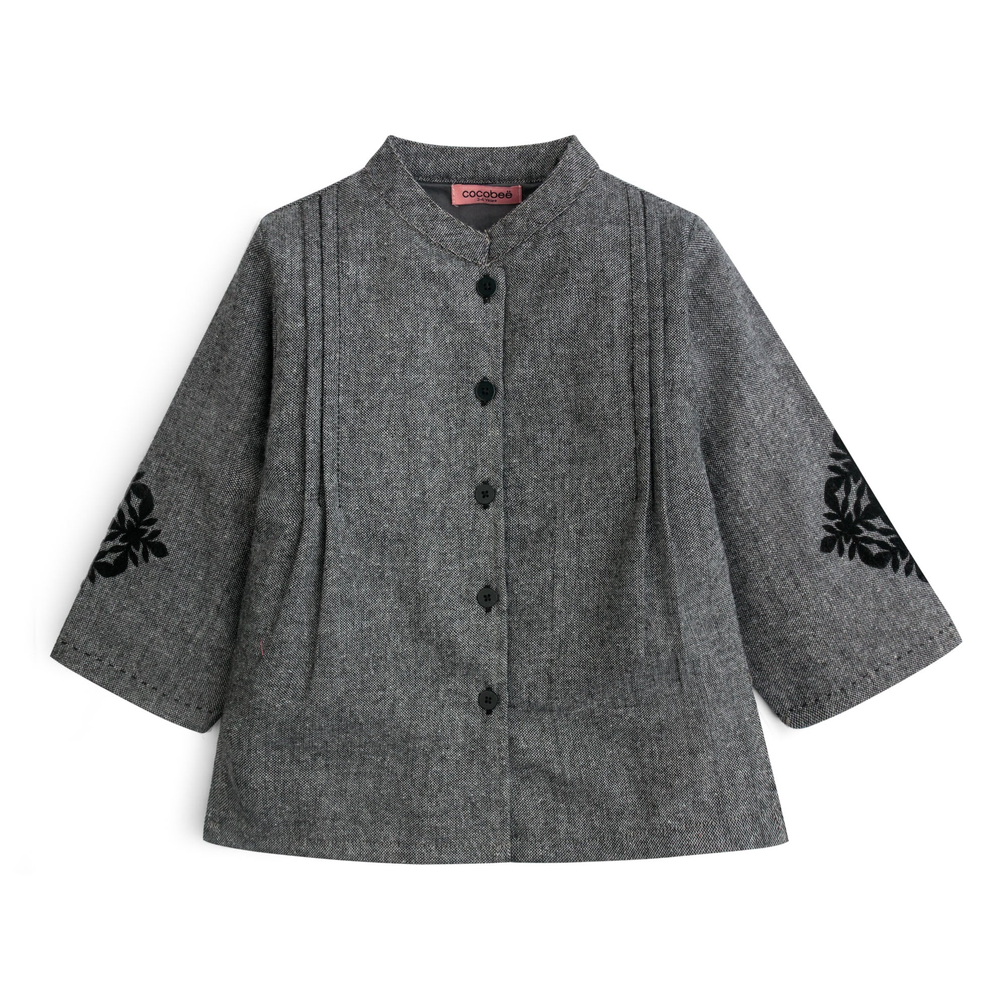 Grey Regal Embroidered Top