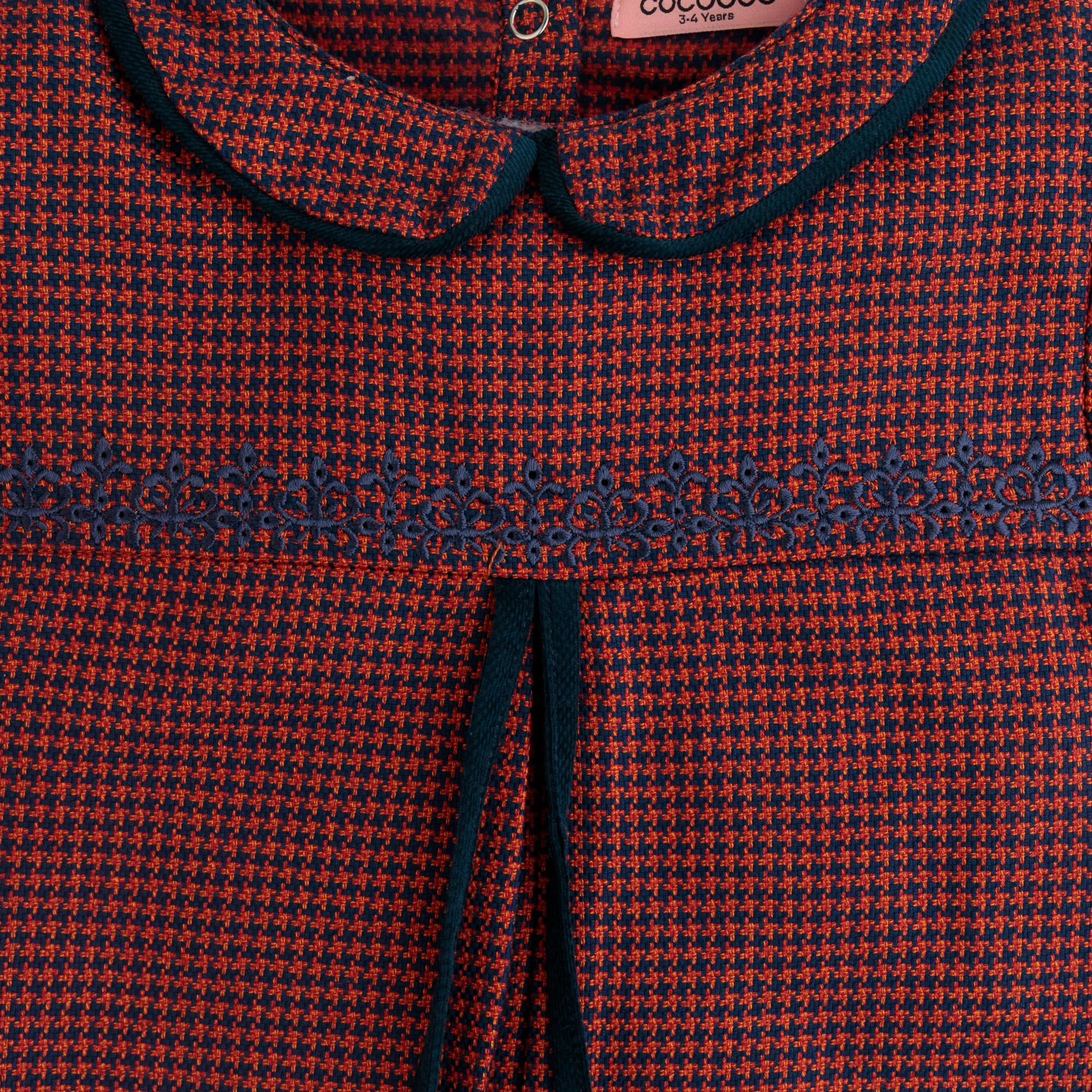 Retro Plaid Embroidered Top - Image 2