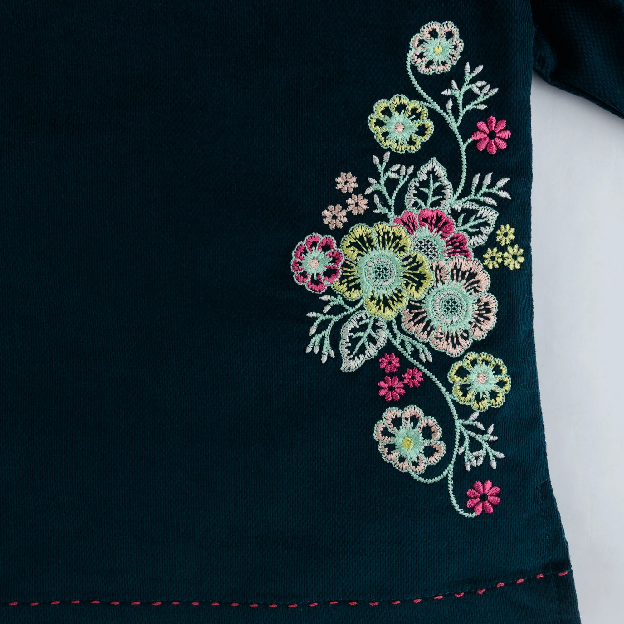 Teal Flore Cord Top - Image 2
