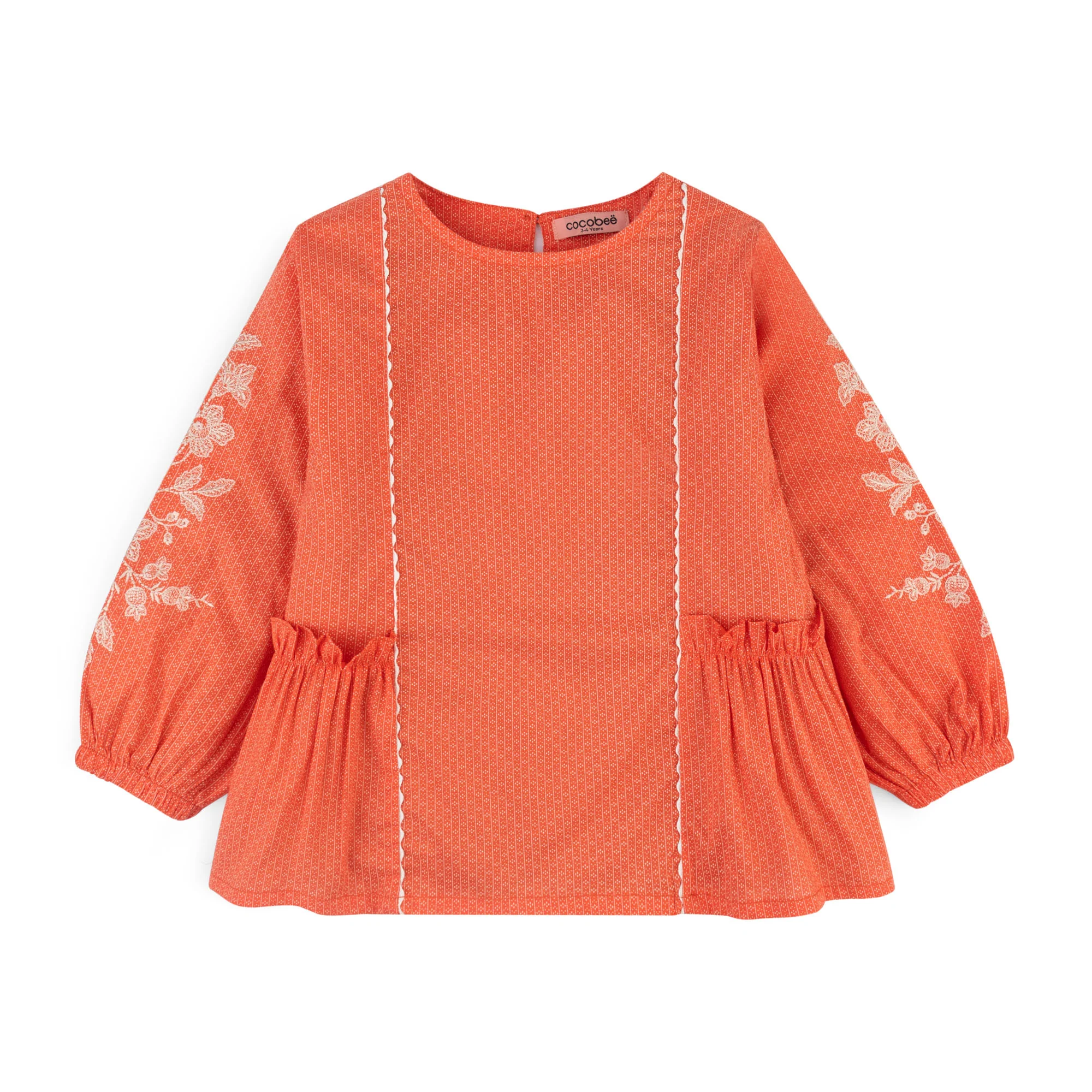 Mandarin Glow Embroidered Top