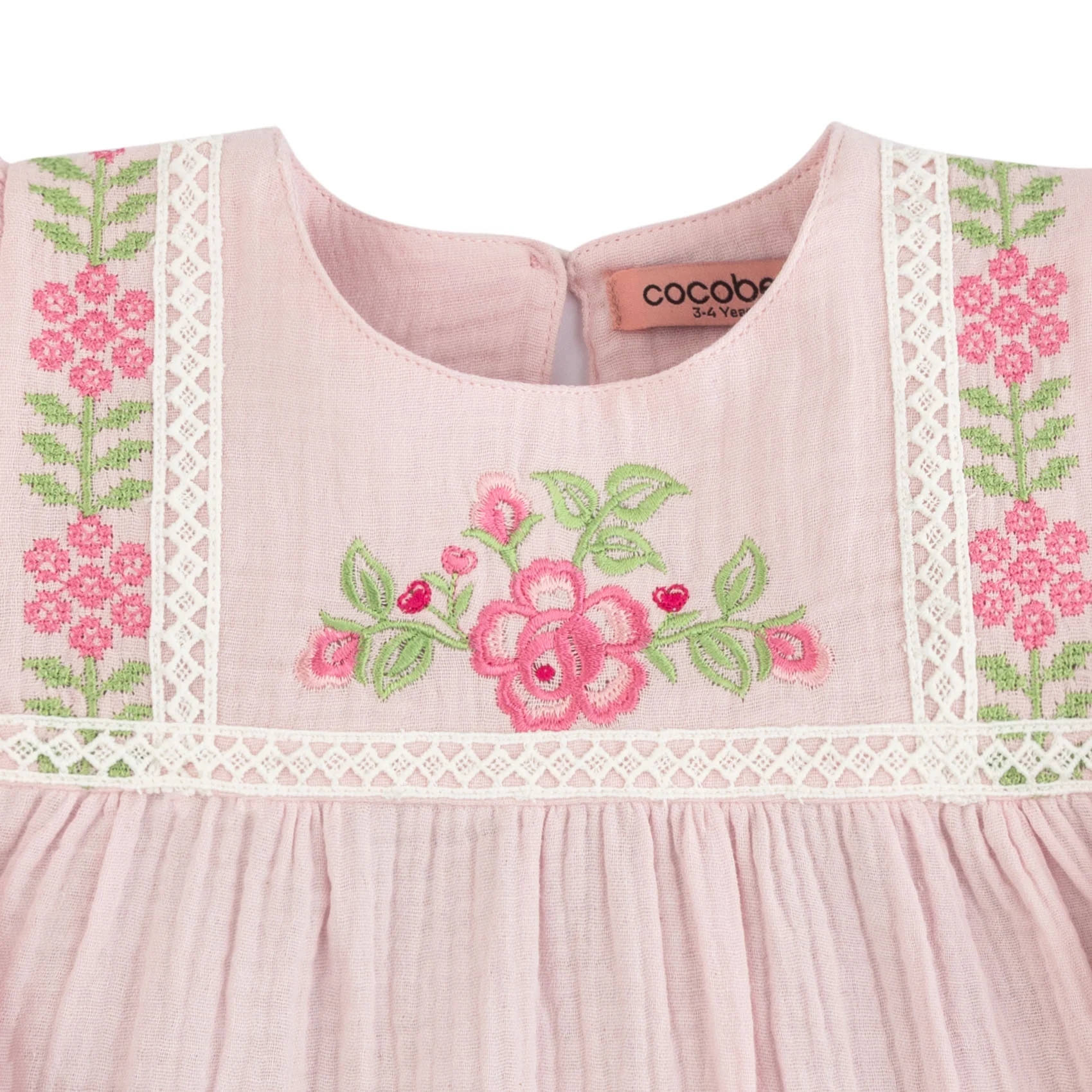 Pink Embroidered Flutter Top - Image 2
