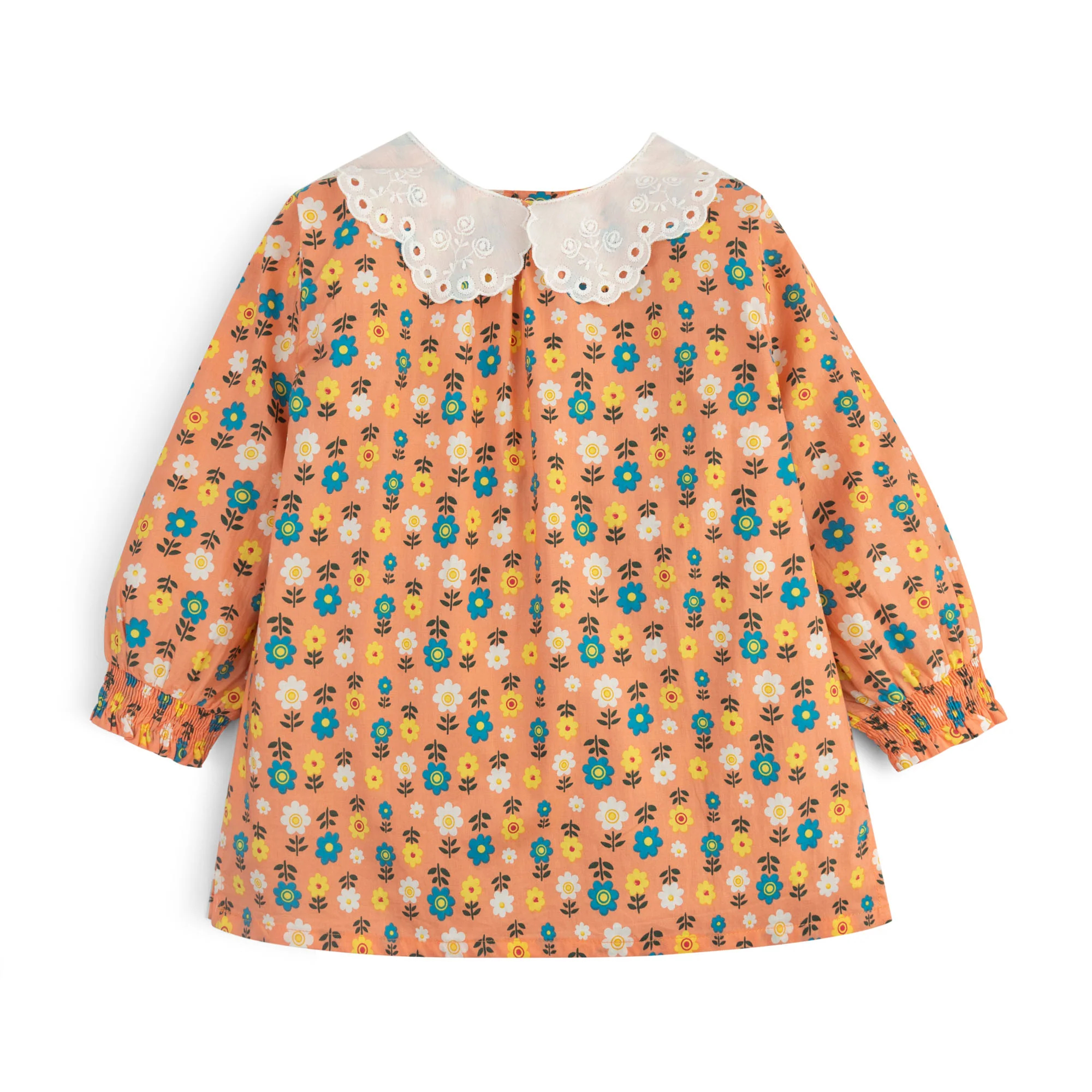 Peach Peter Pan Collar Top
