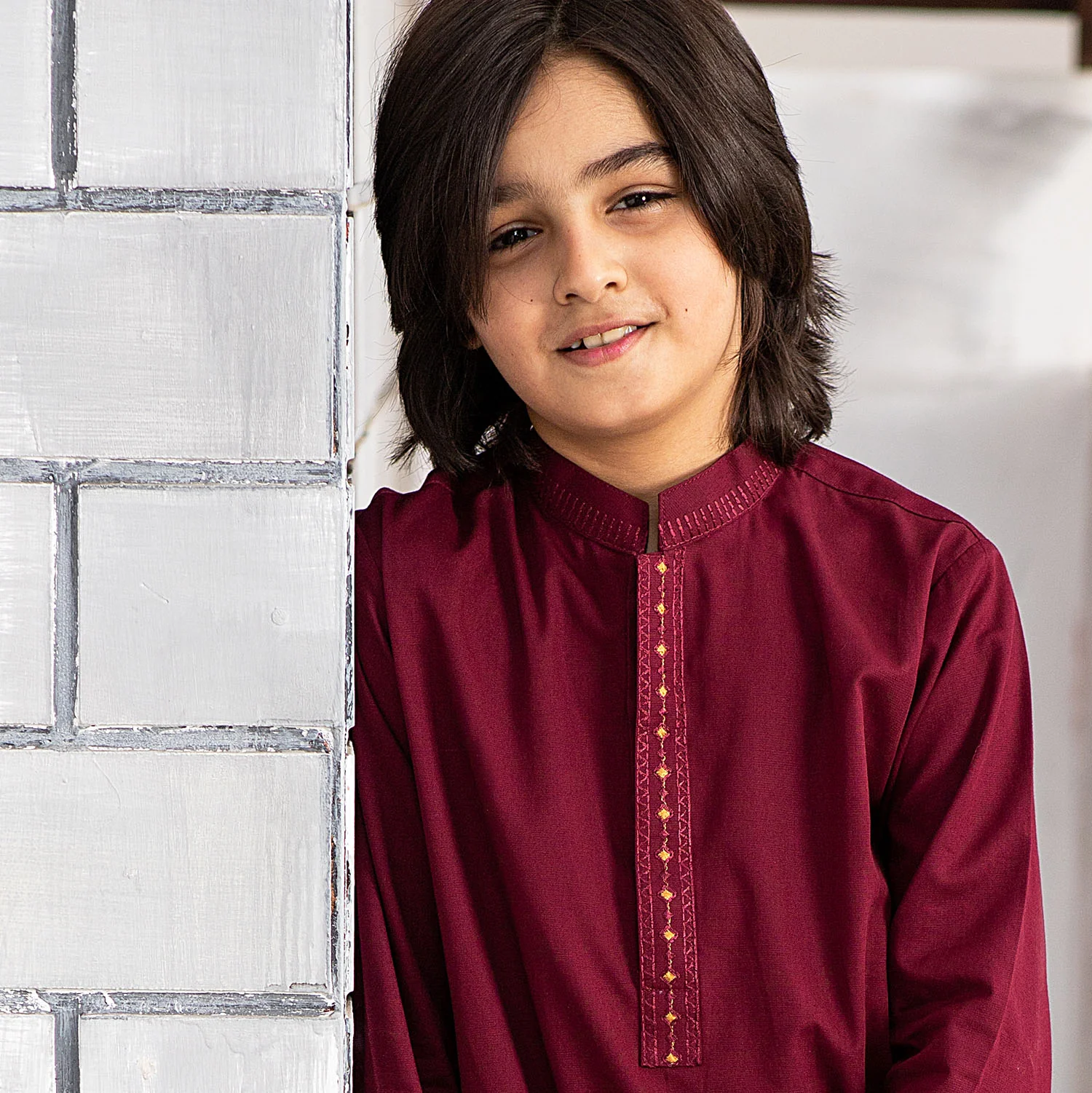 Cherry Red Kurta Pajama - Image 2
