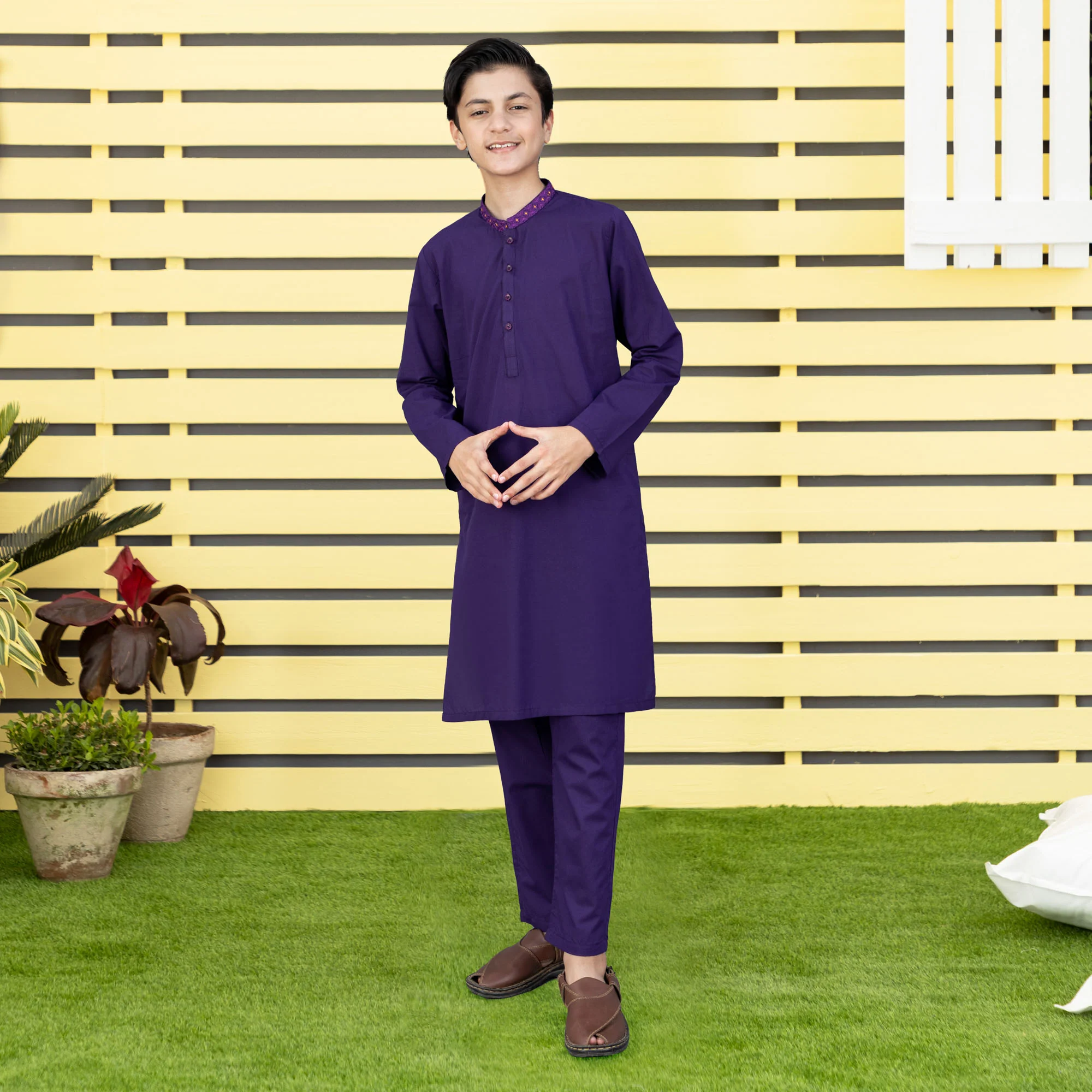 Purple Spruce Embroidered Suit