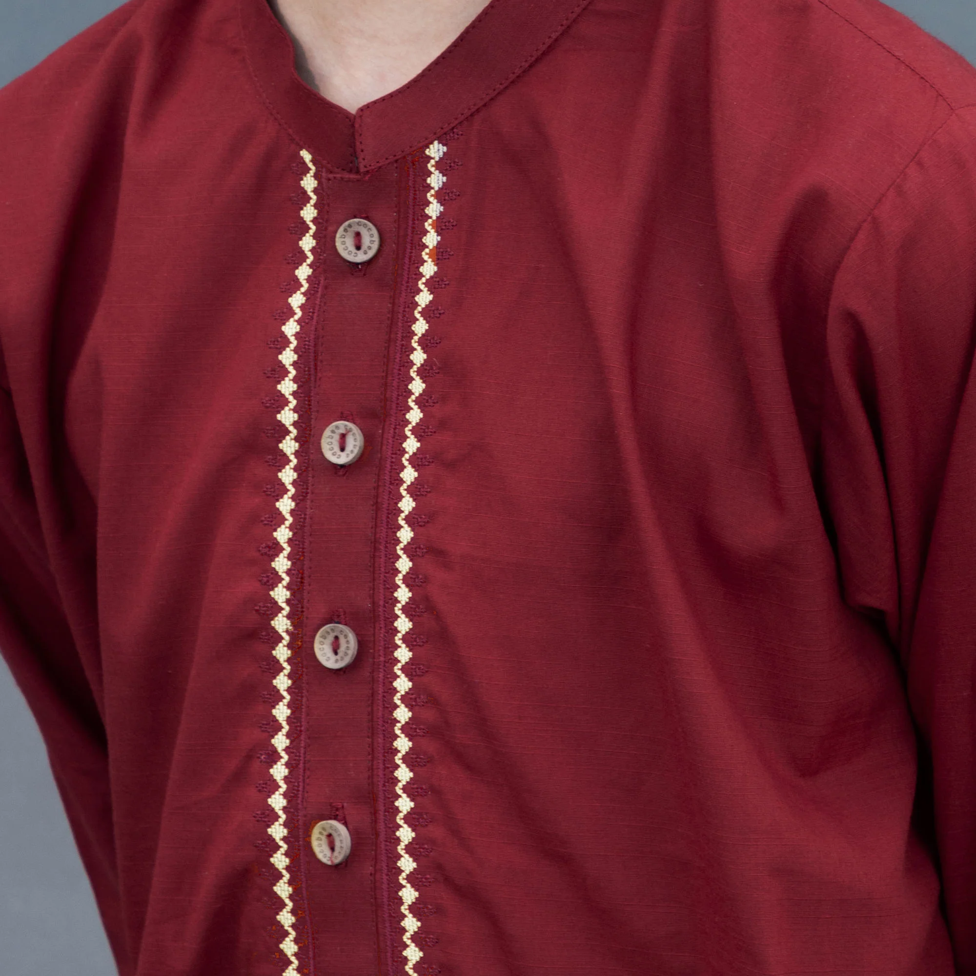 Vivid Red Embroidered Suit - Image 2