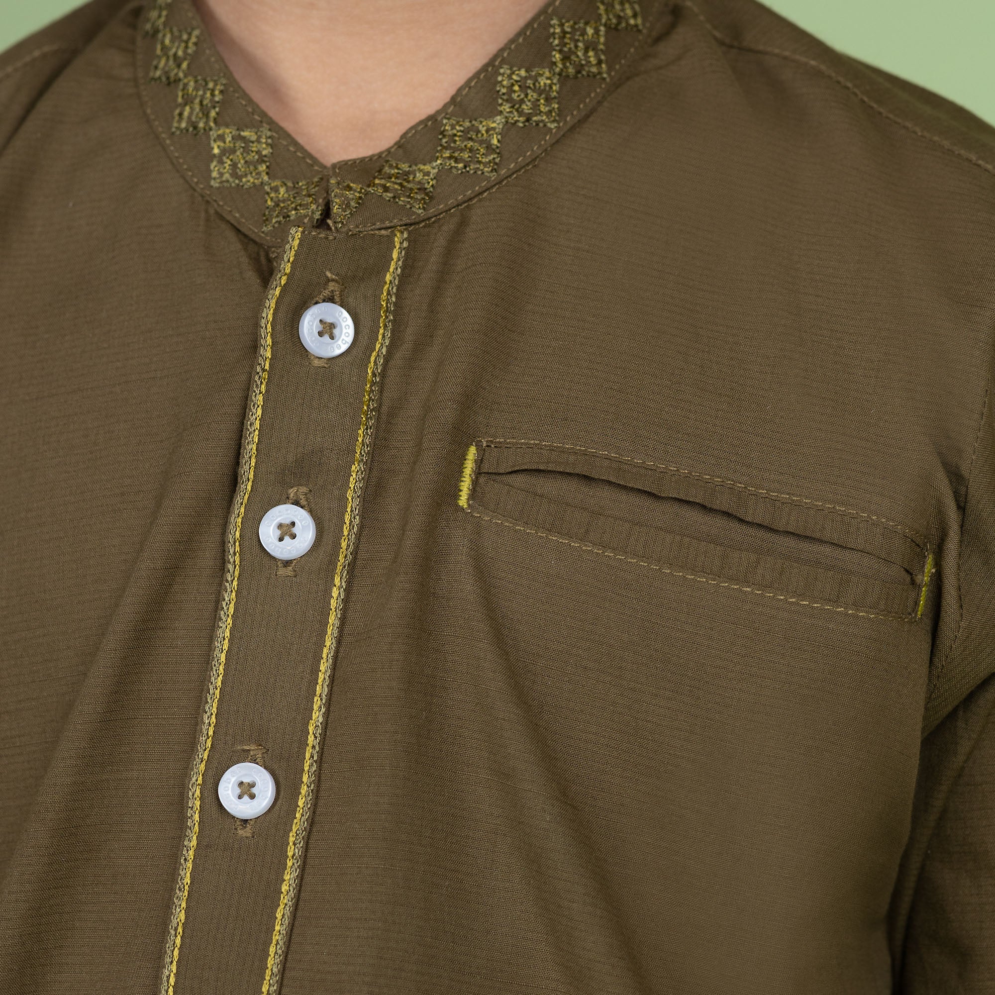 Luxurious Olive Kurta Pajama - Image 3