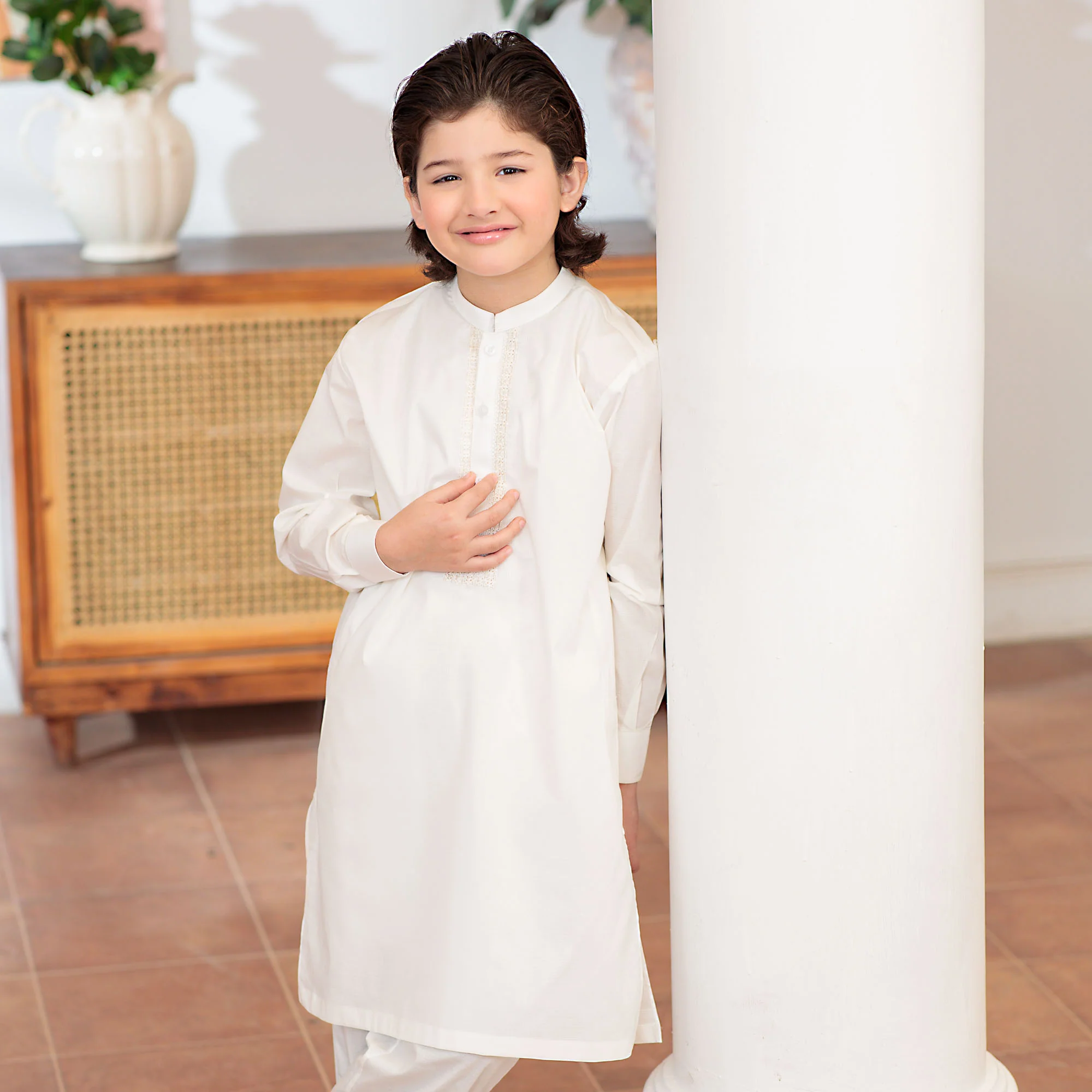 Cream Royale Embroidered Suit - Image 2