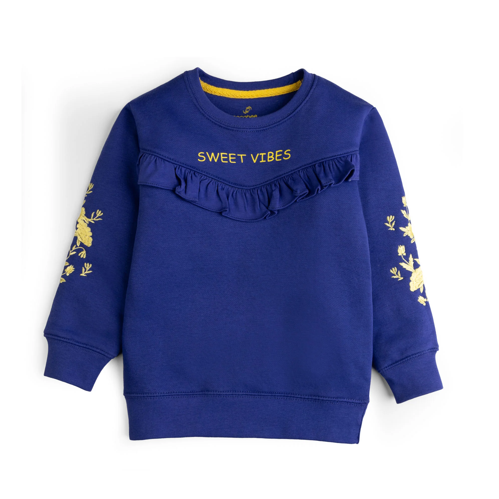 Sweet Blue Embroidered Sweatshirt