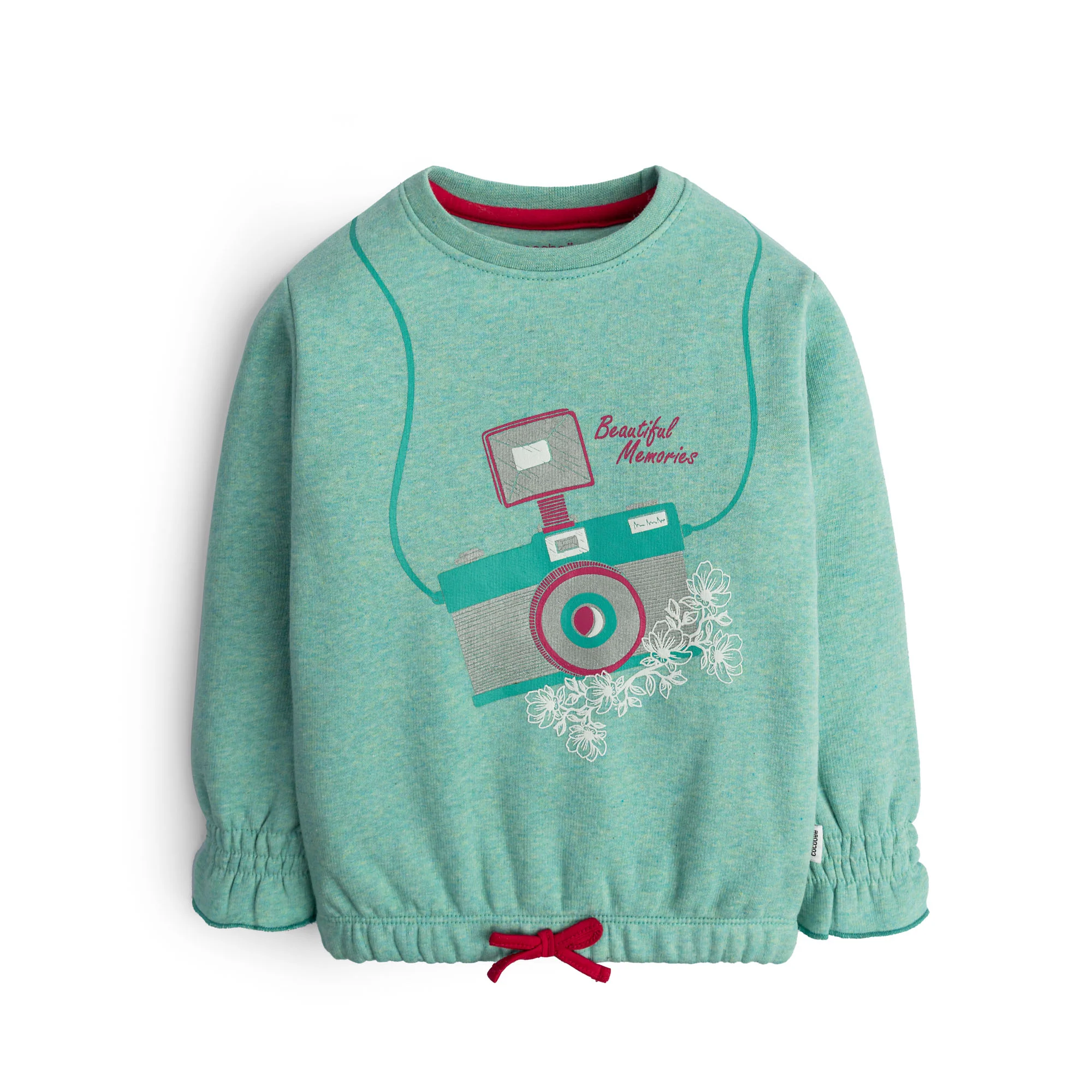 Mint Blue Printed Sweatshirt