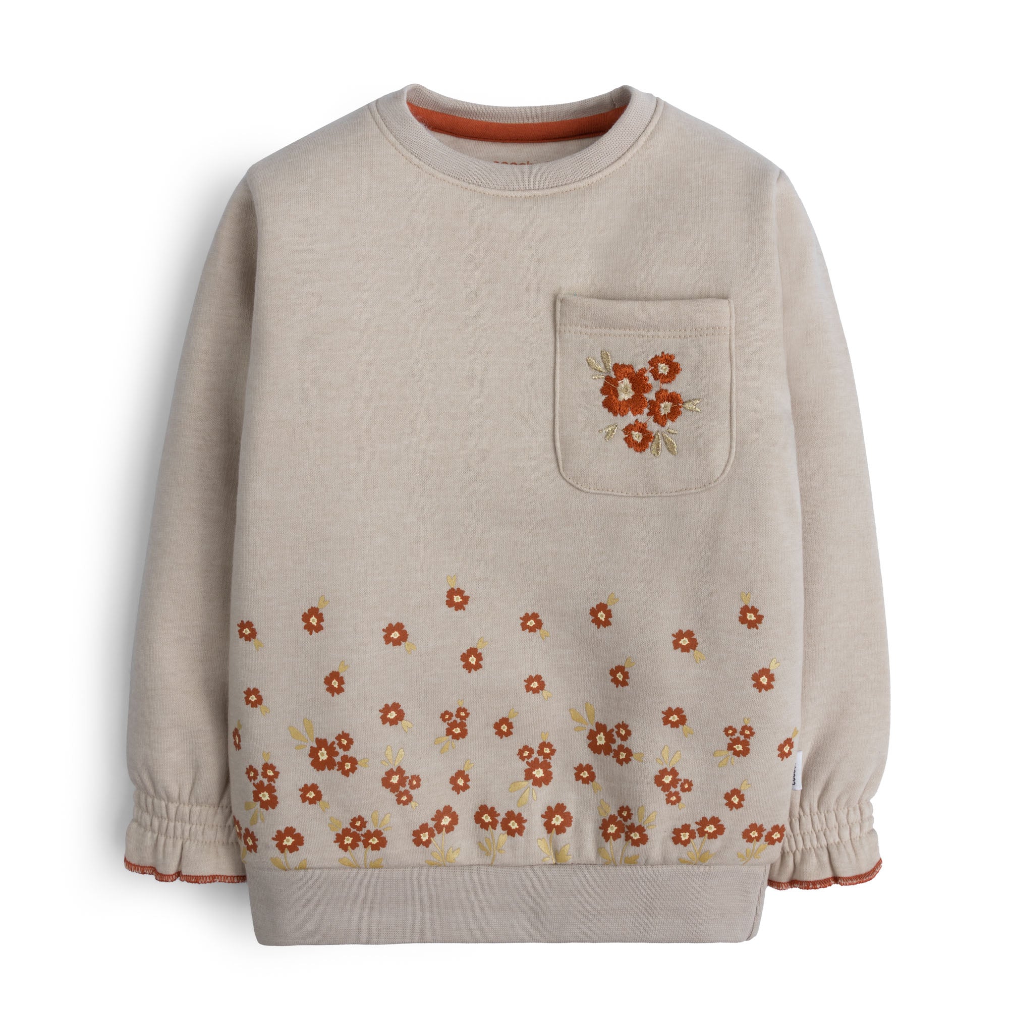 Beige Floral Sweatshirt
