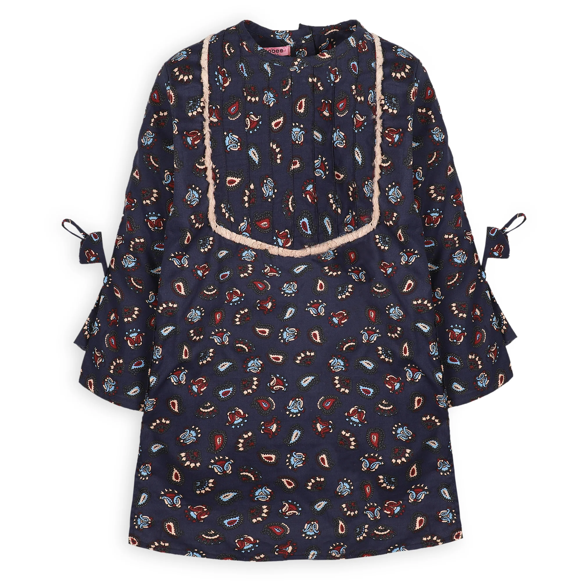 Navy Blue Floral Tunic