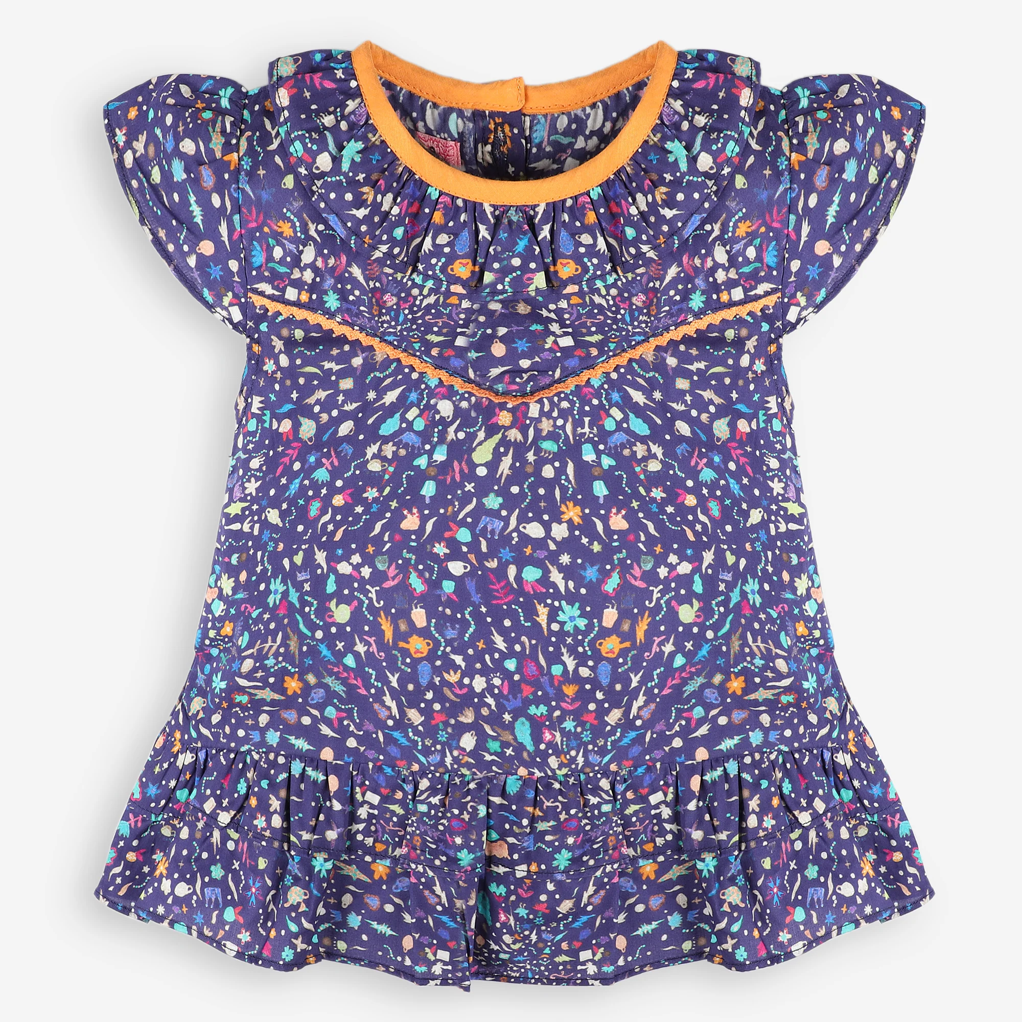 Blue Marine Life Printed Top
