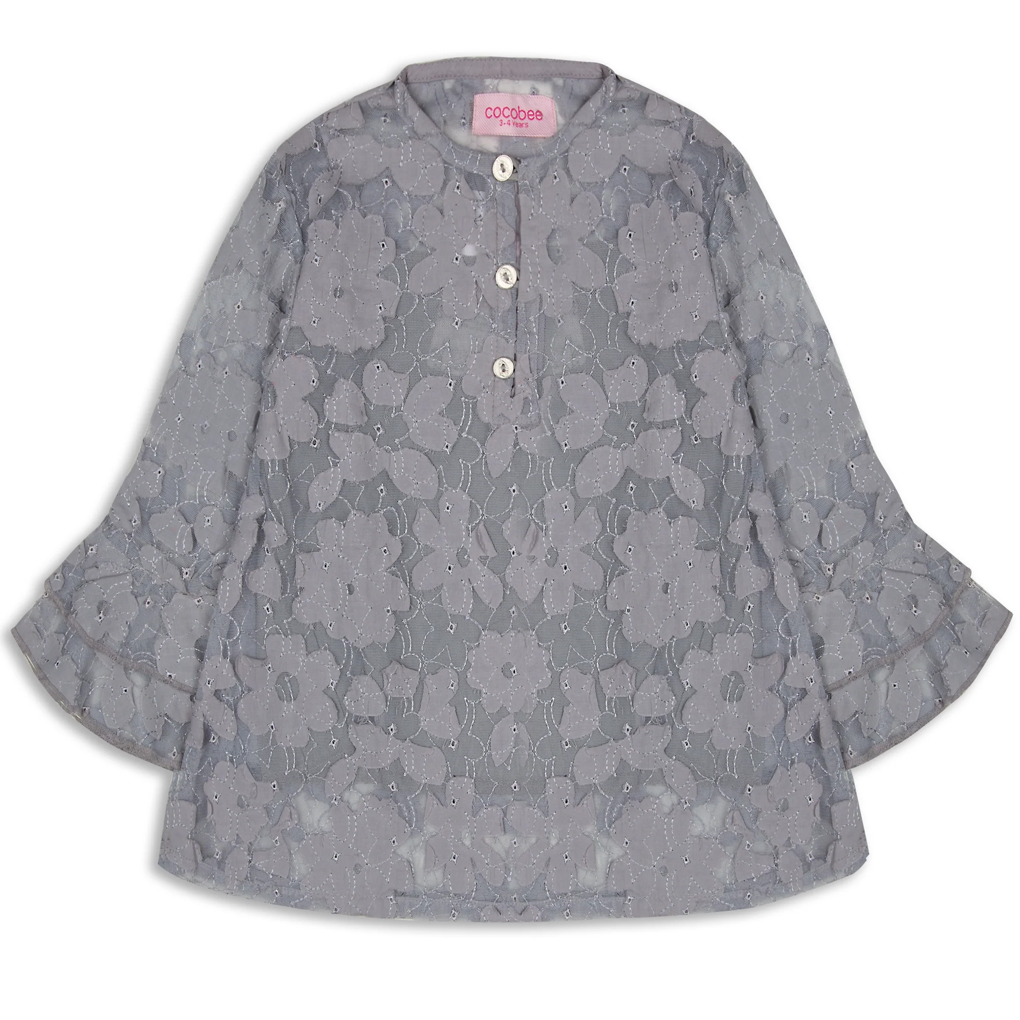 Subtle Gray Laced Top