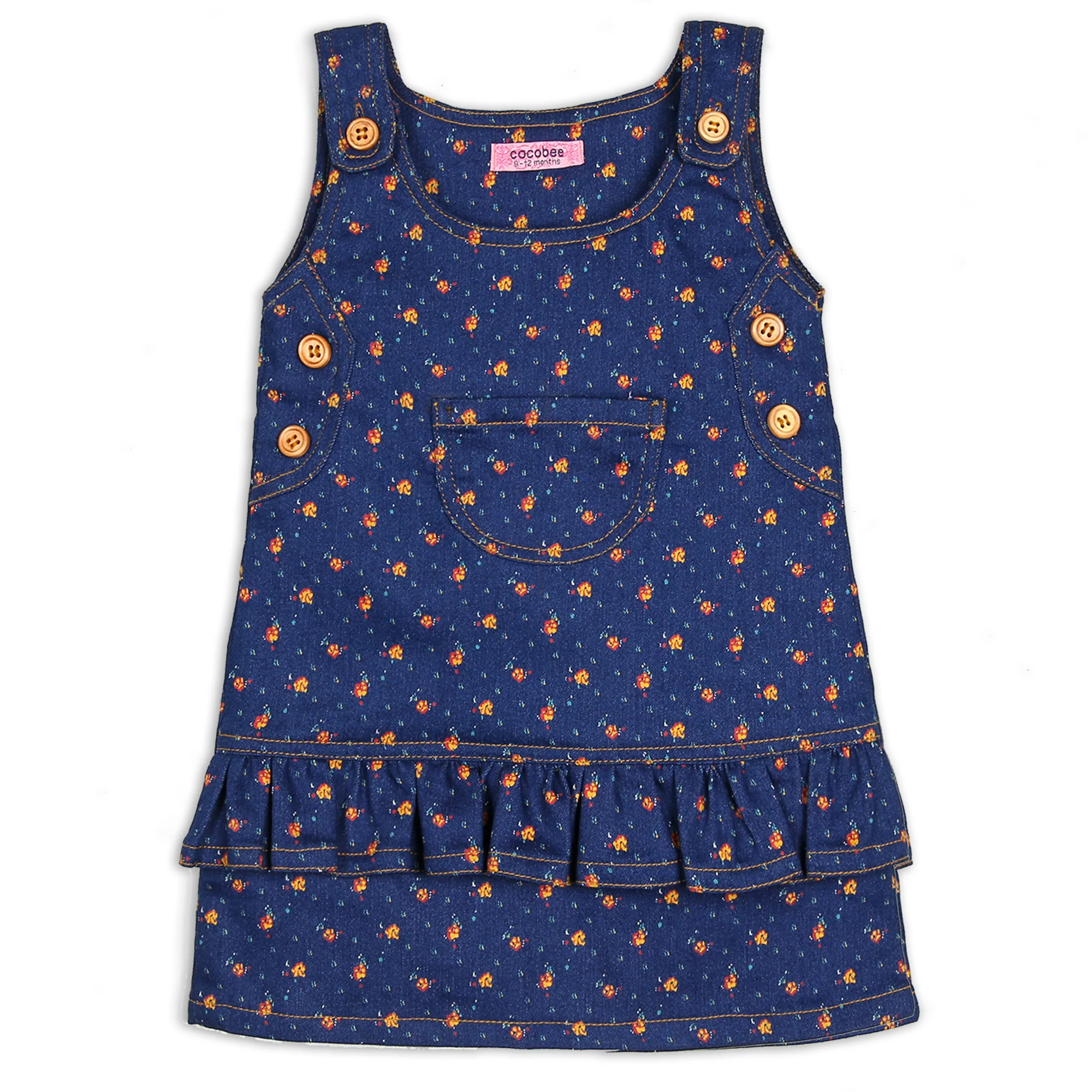 Denim Micro Printed Dungree