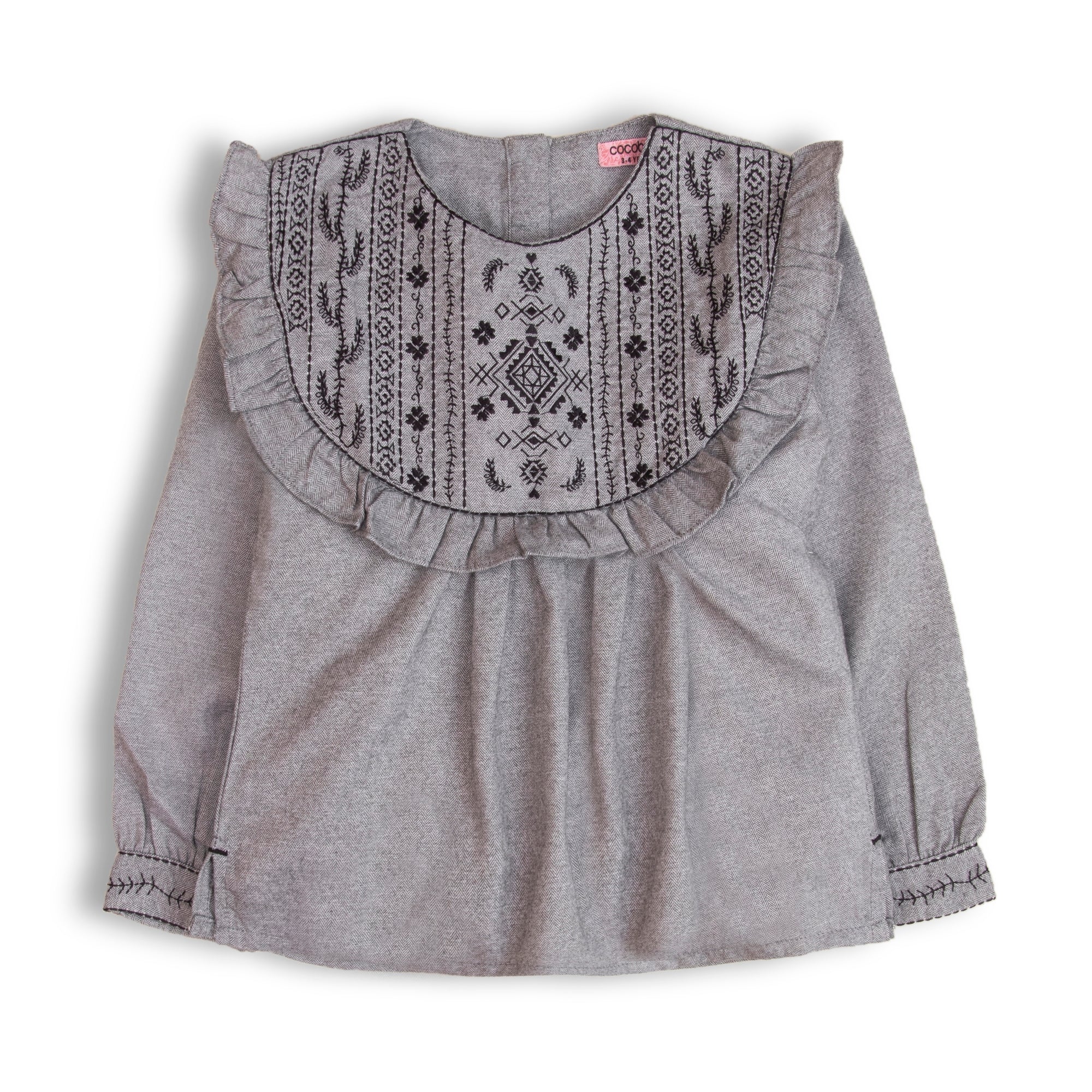 Embroidered Yoke Top