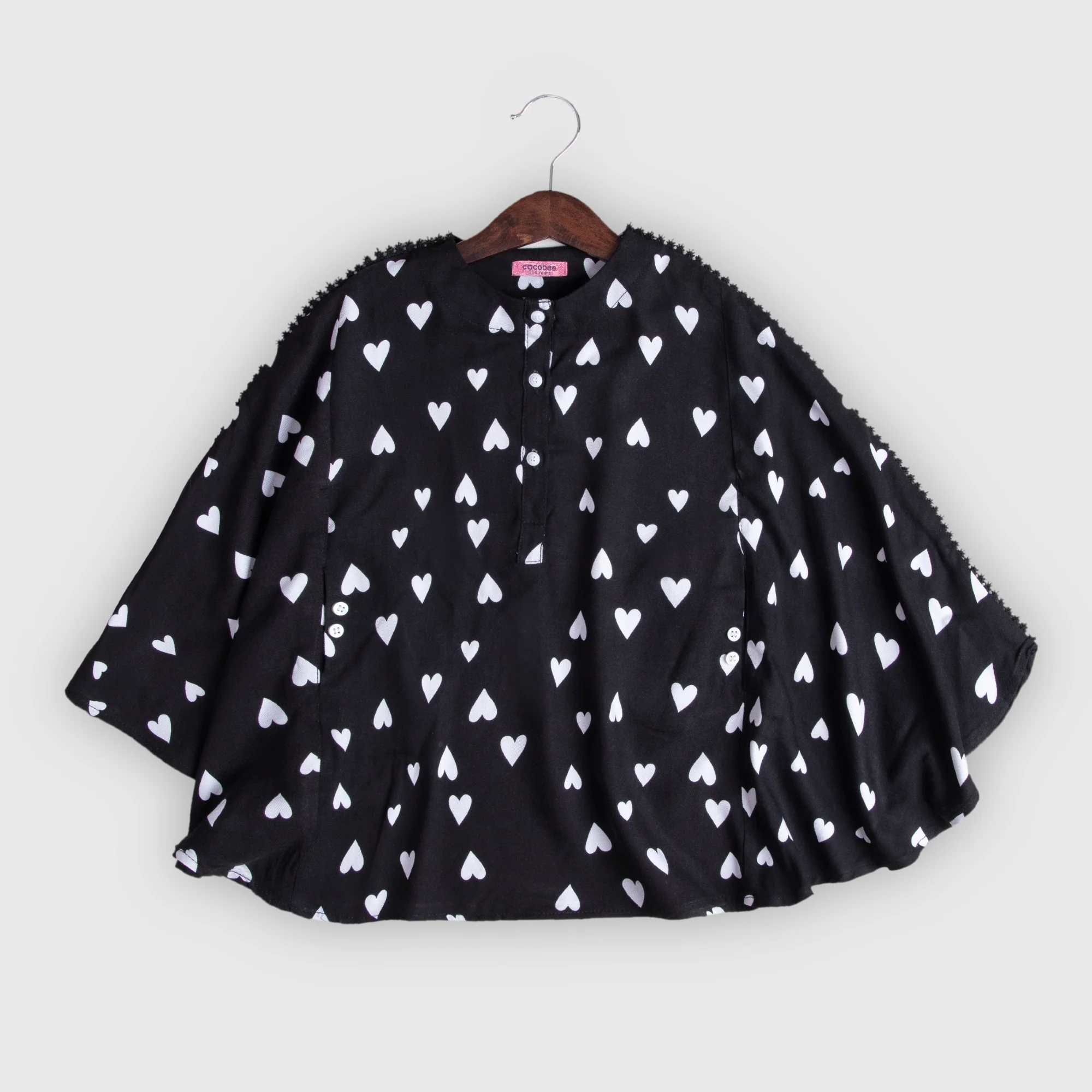 White Hearts Poncho