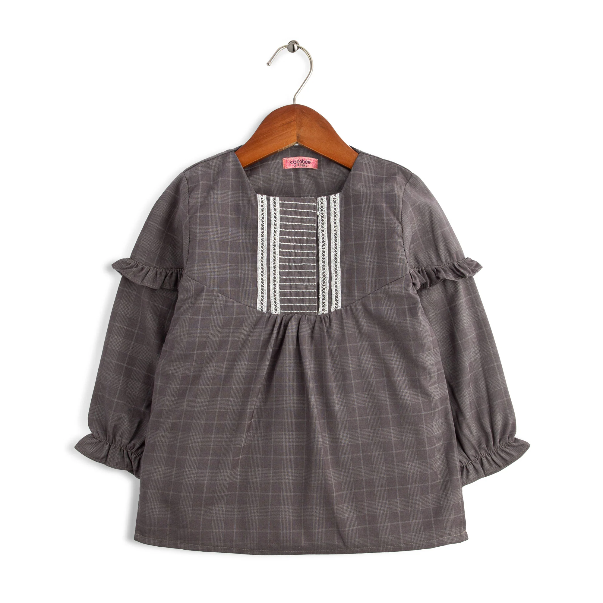 Graphite Plaid Top