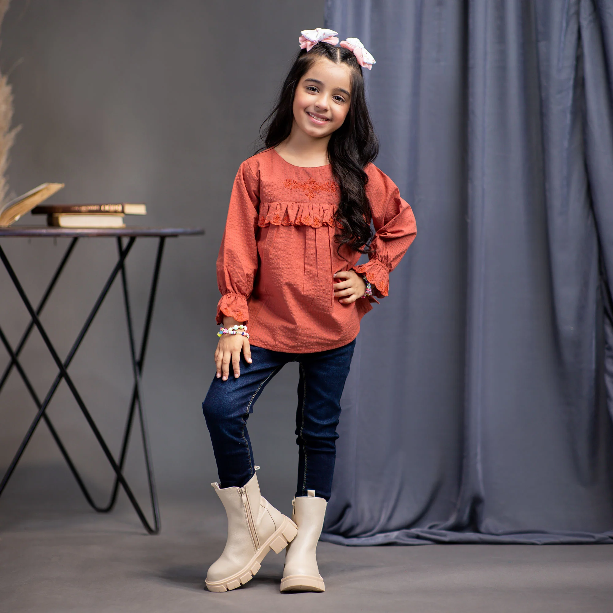 Rusty Glint Embroidered top