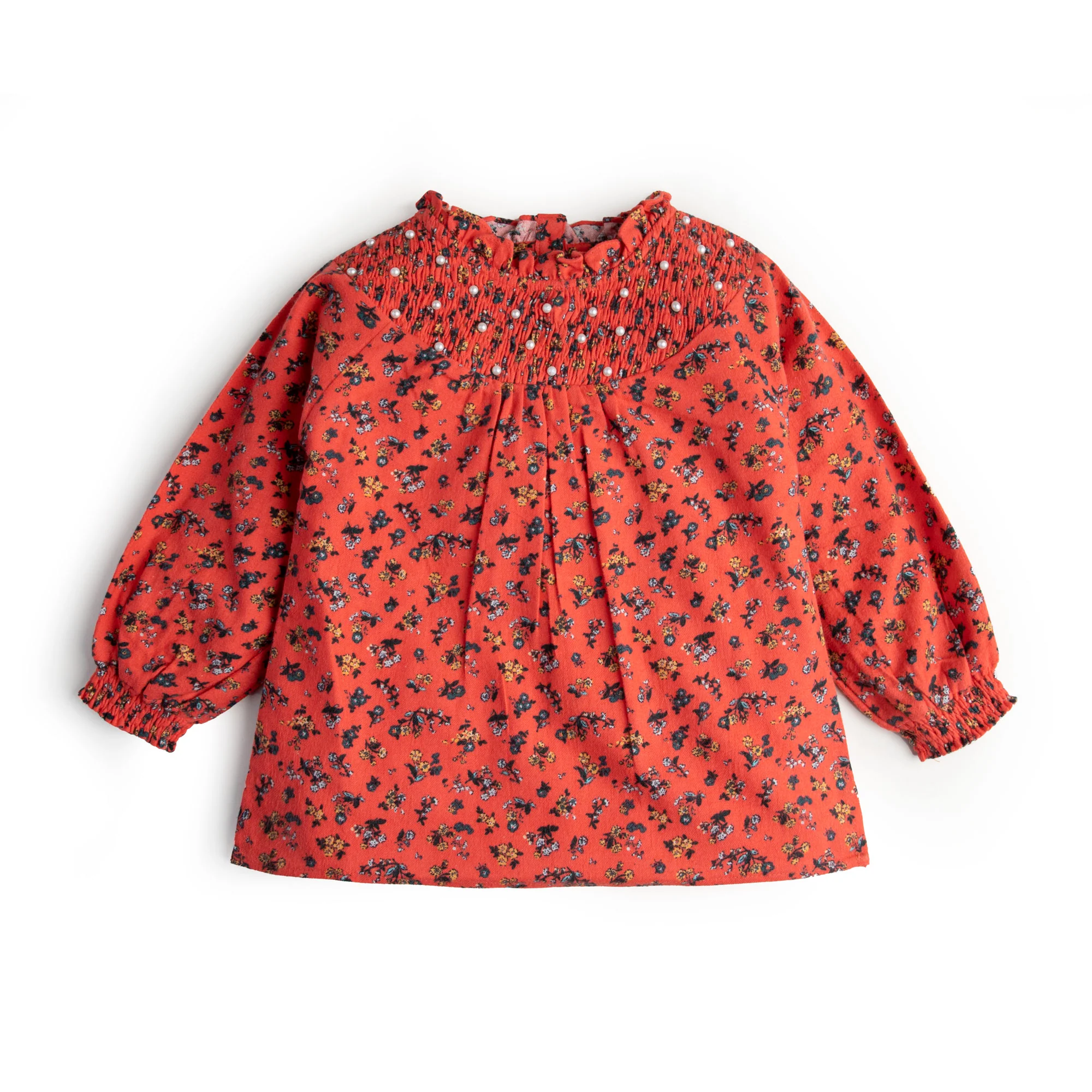 Floral Bushes Smocked Top