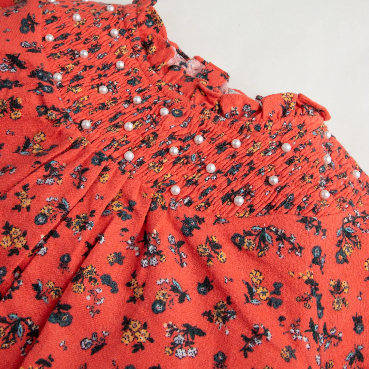 Floral Bushes Smocked Top - Image 2