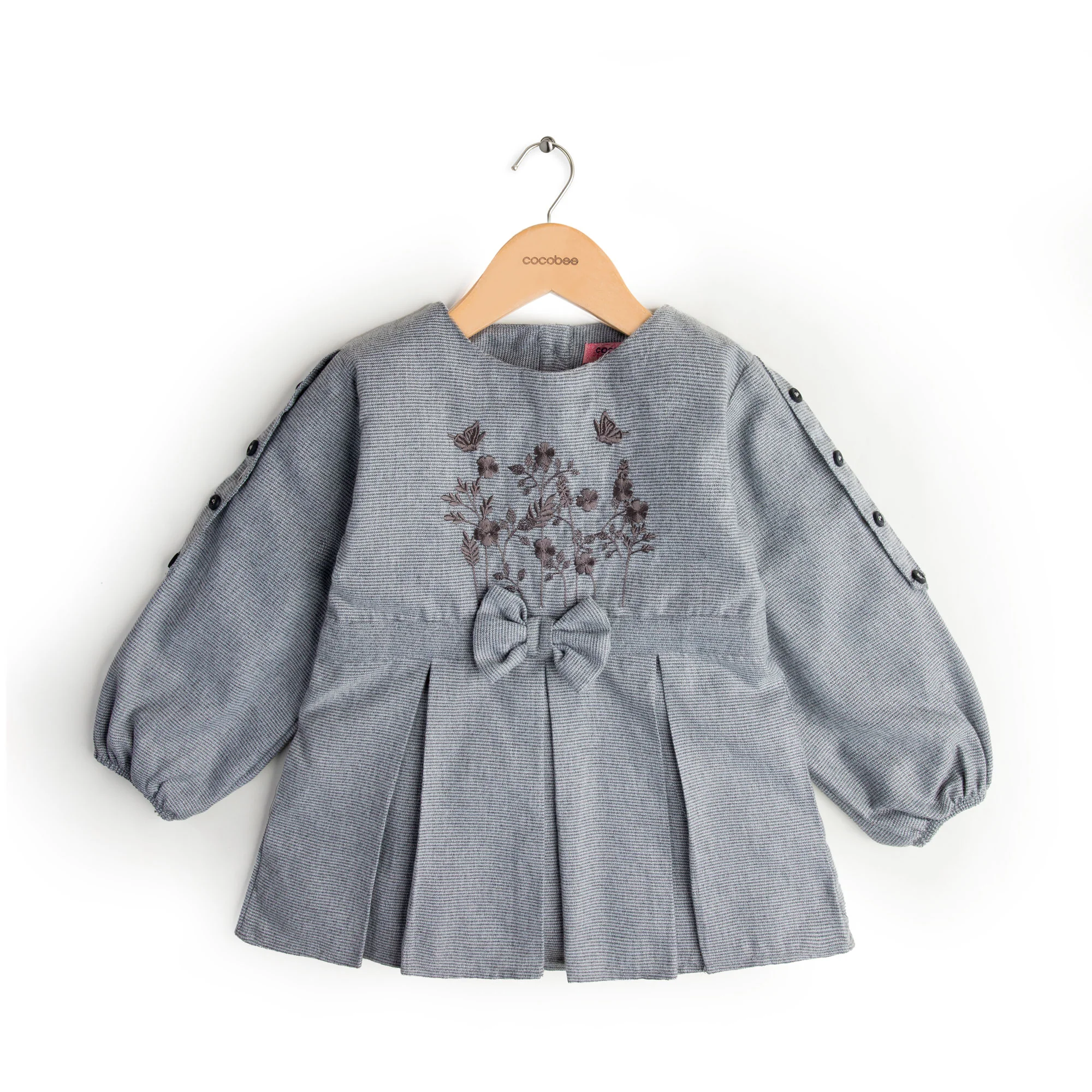 Thrilling Grey Embroidered Top