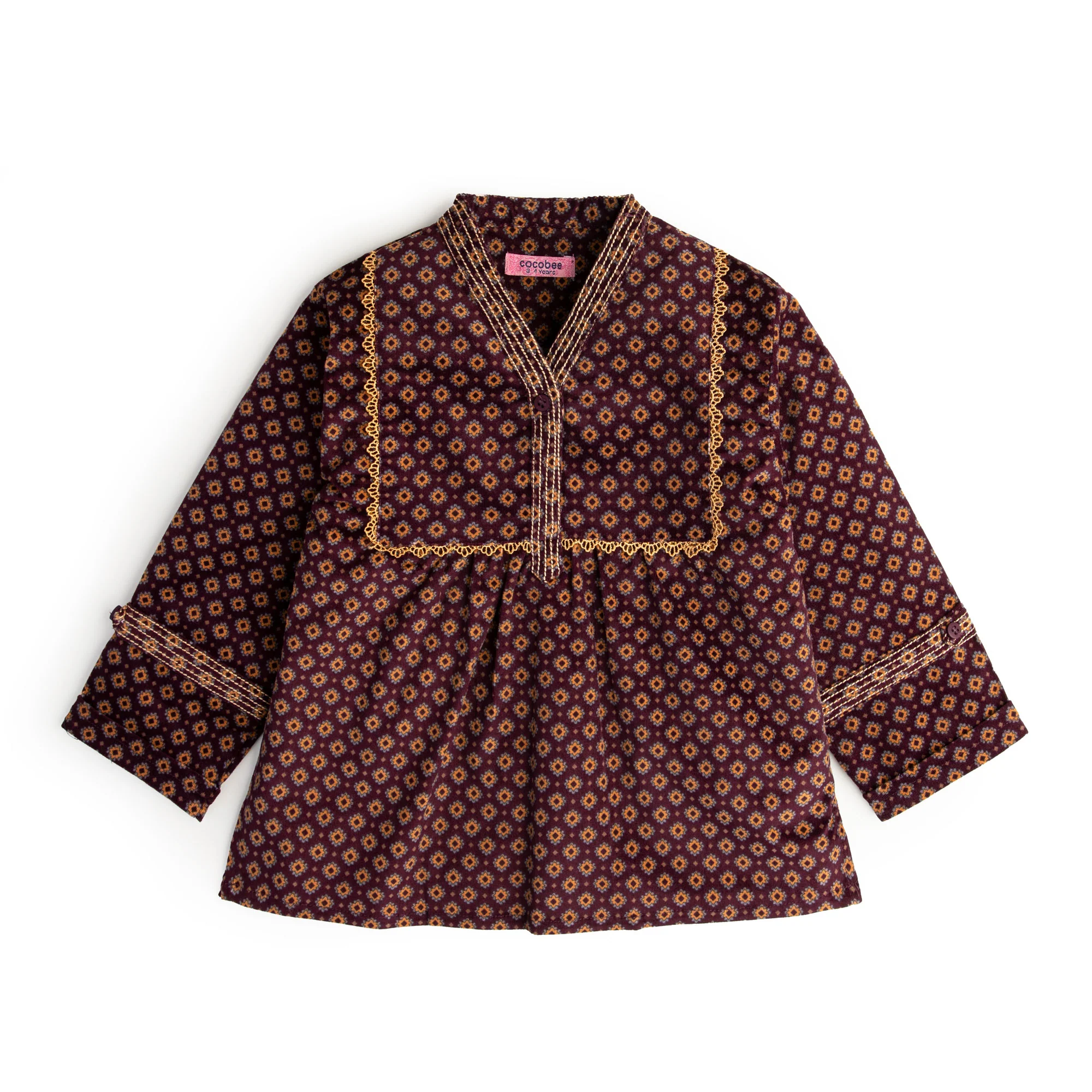 Printed Corduroy Top