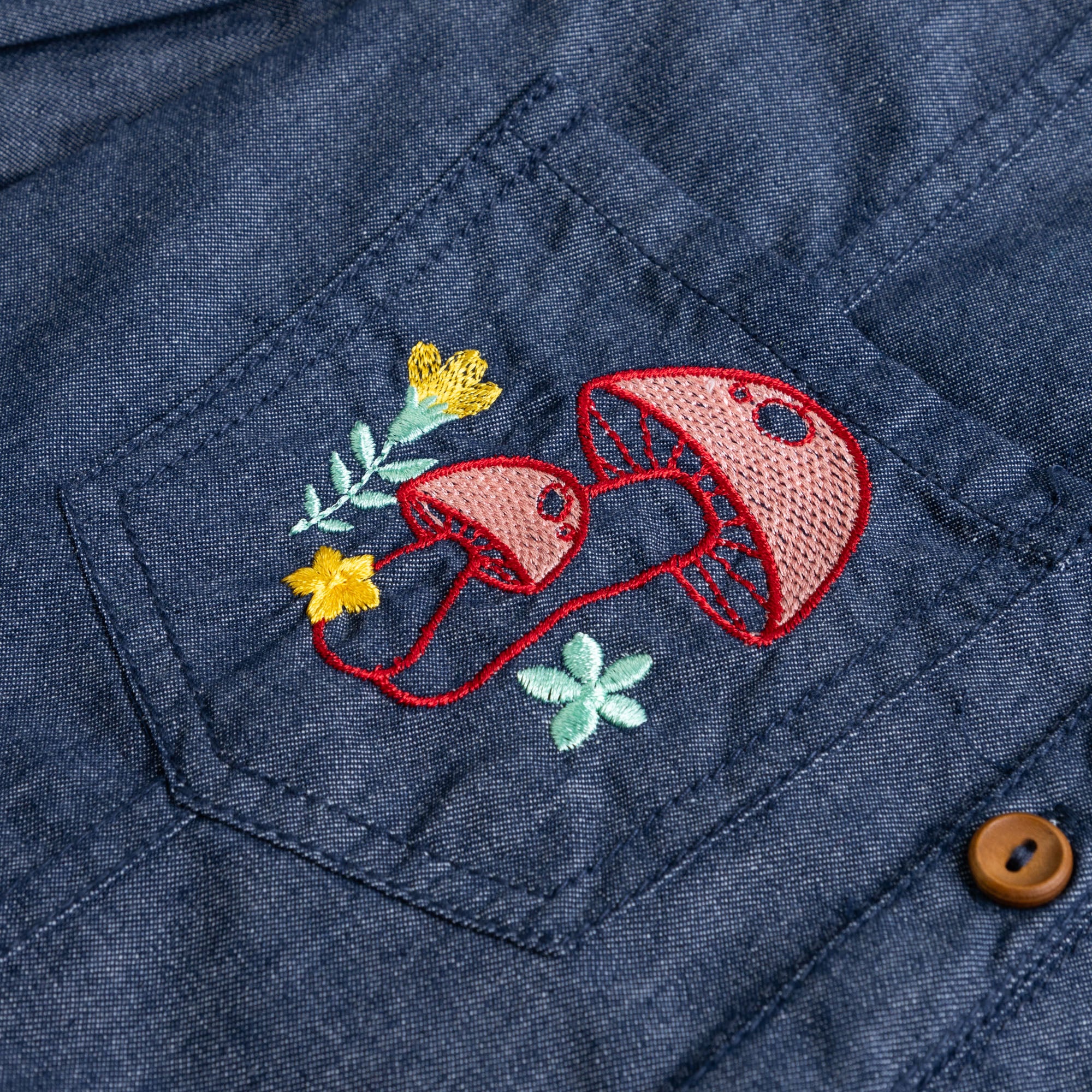 Embroidered Denim Top - Image 3